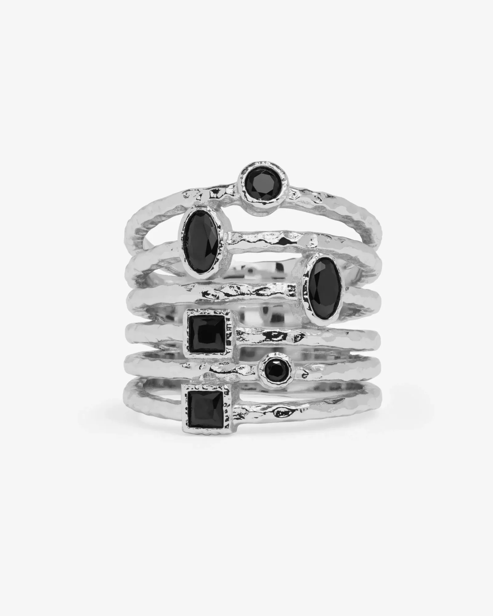 Monroe Ring – Silver|Black Diamondettes