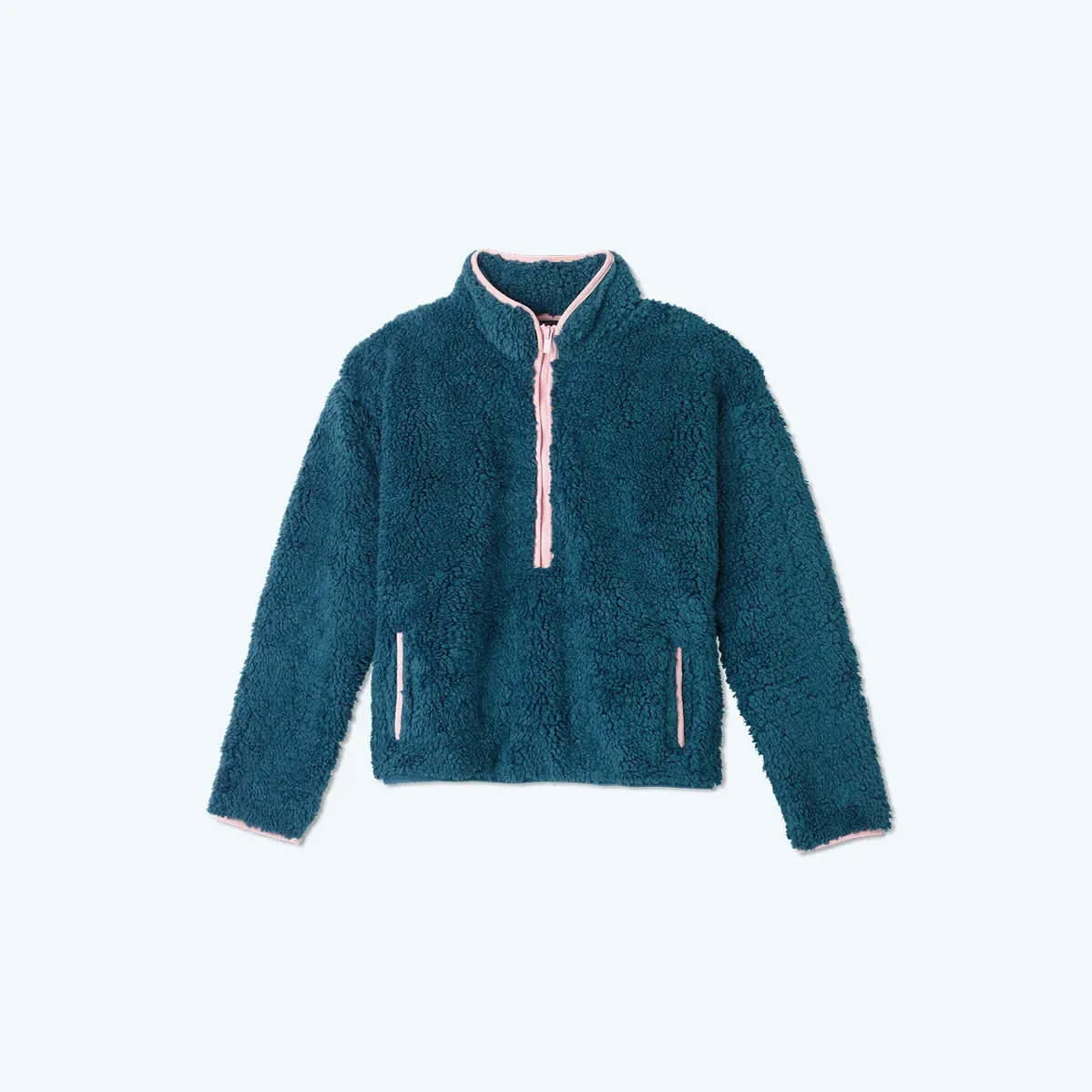 The Cozy High Pile Eco Fleece Half-Zip – Venetian & Pink Sky