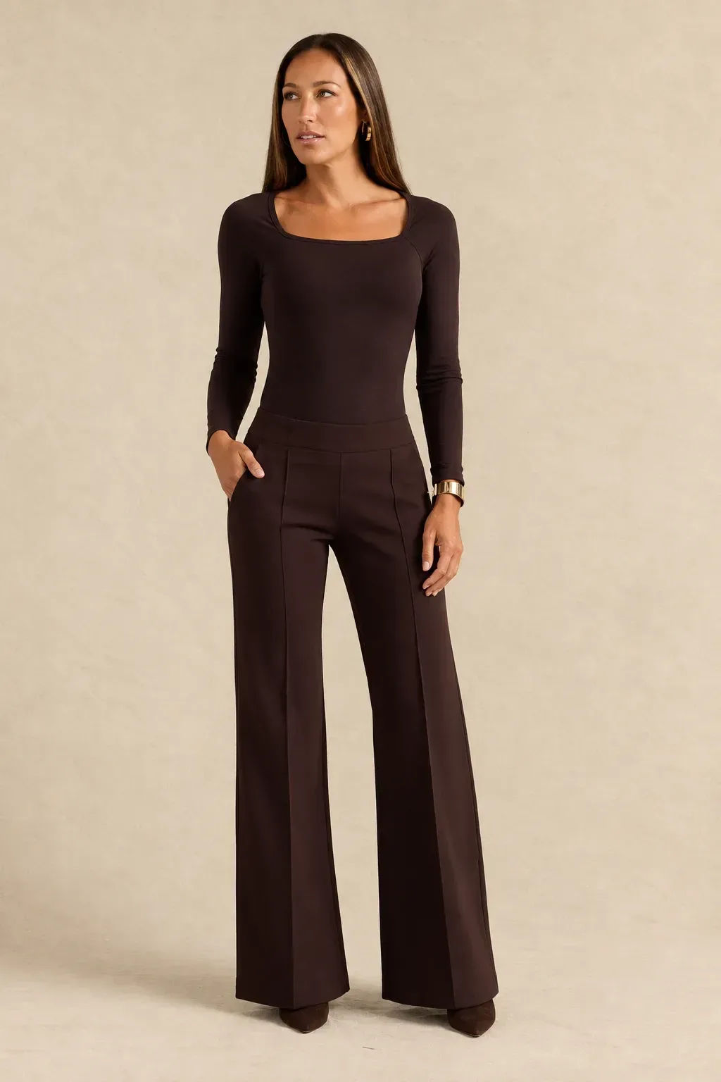 Perfect Wide Leg Pant: Sable Brown