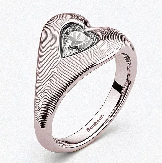 Eléa Heart Signet Ring – 18k Rose Gold Plated / 6