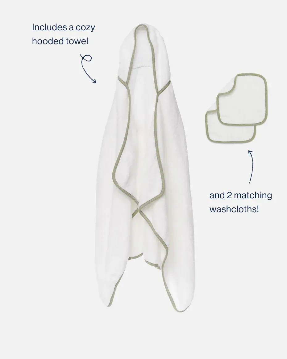 The Hooded Towel + 2 Washcloth Set