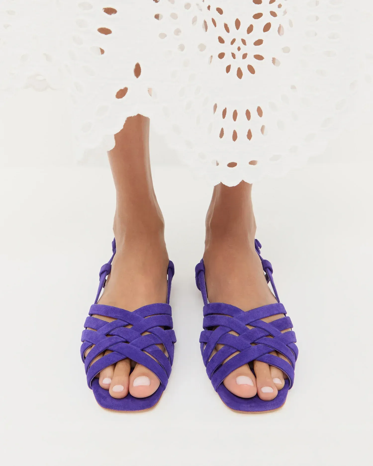 Shelly Jewel Suede Flat Sandal