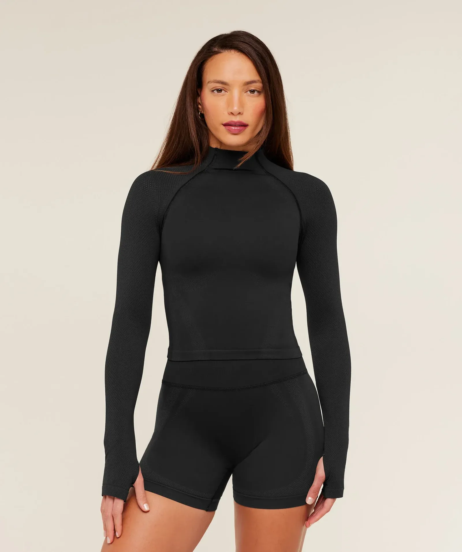 Gymshark Weekend Seamless Long Sleeve Top – Black/Asphalt Grey