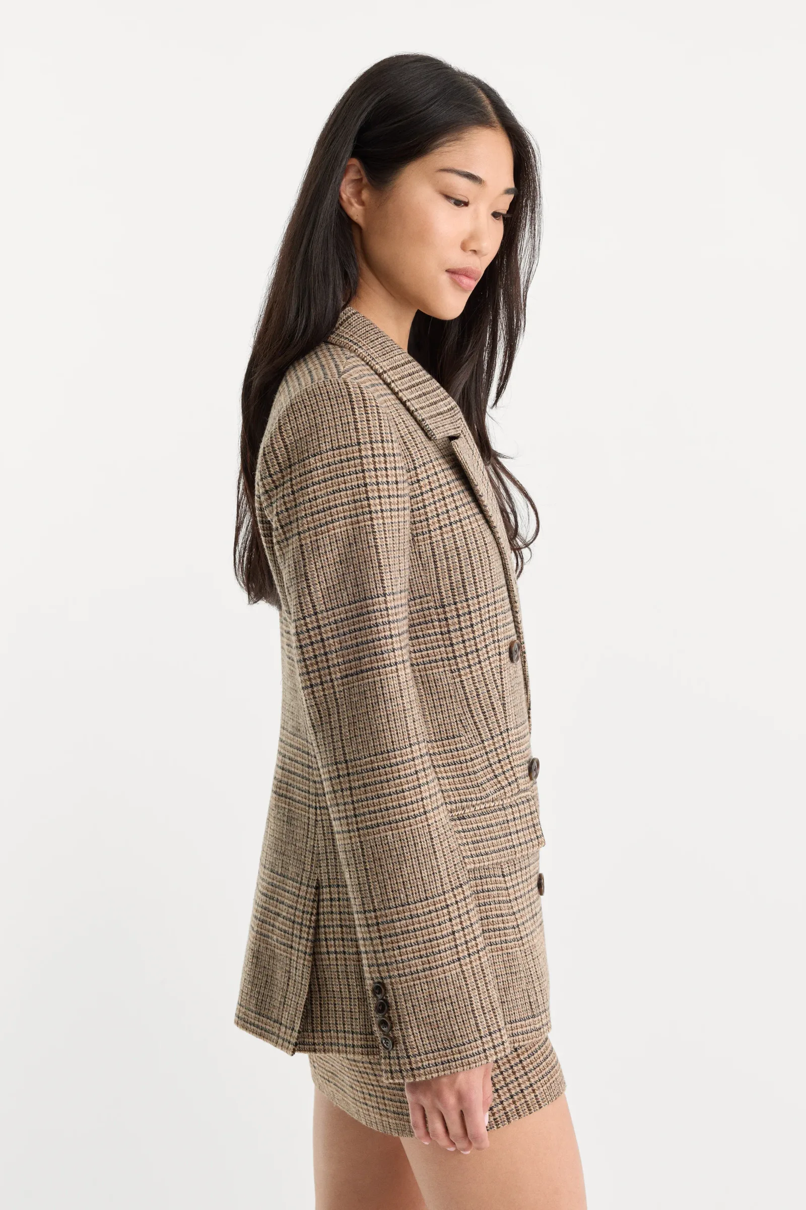 The Double Breasted Blazer – Brown Plaid
