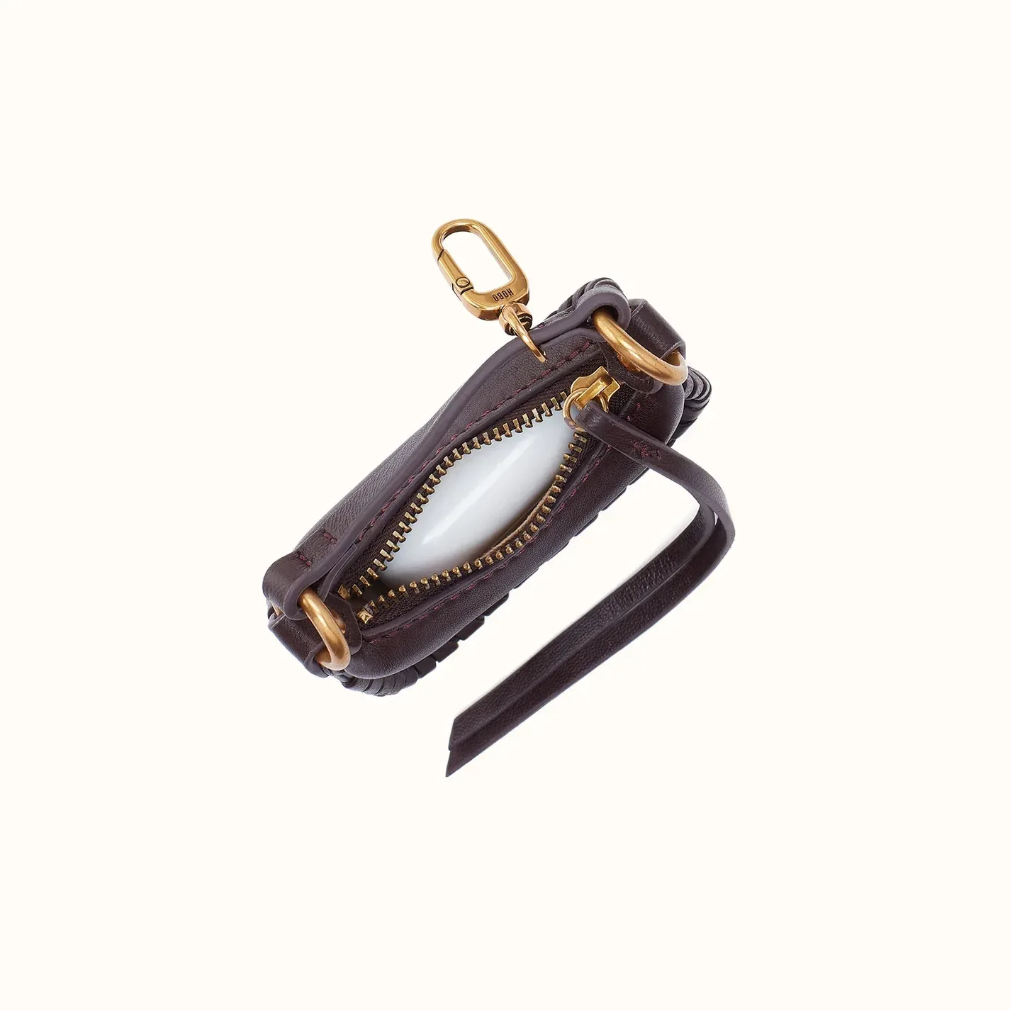 Mia Micro Charm In Suede Leather – Dark Cherry