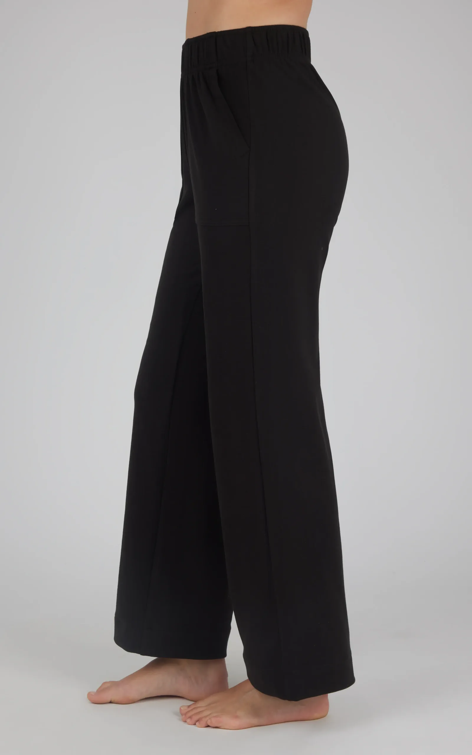 Marled Pique Daisy Wide Leg Pant