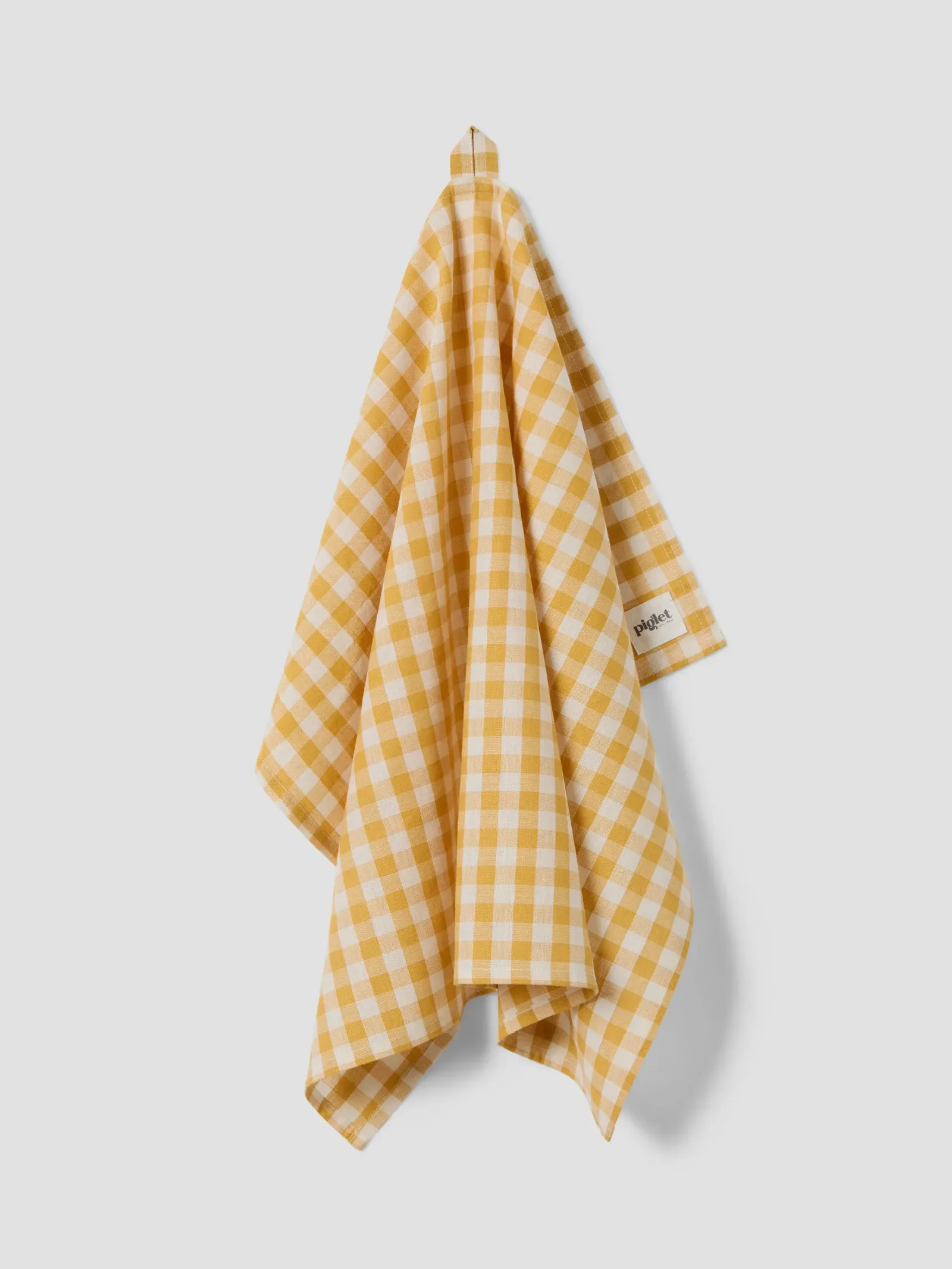 Honey Gingham Linen Blend Tea Towel