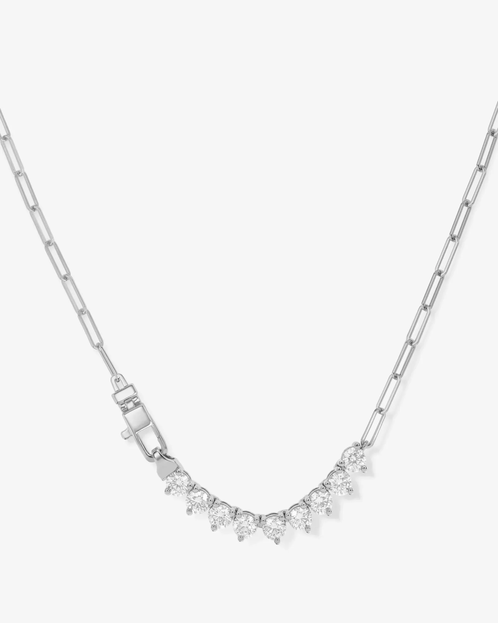 Not Your Basic Samantha Necklace 5mm – Silver|White Diamondettes