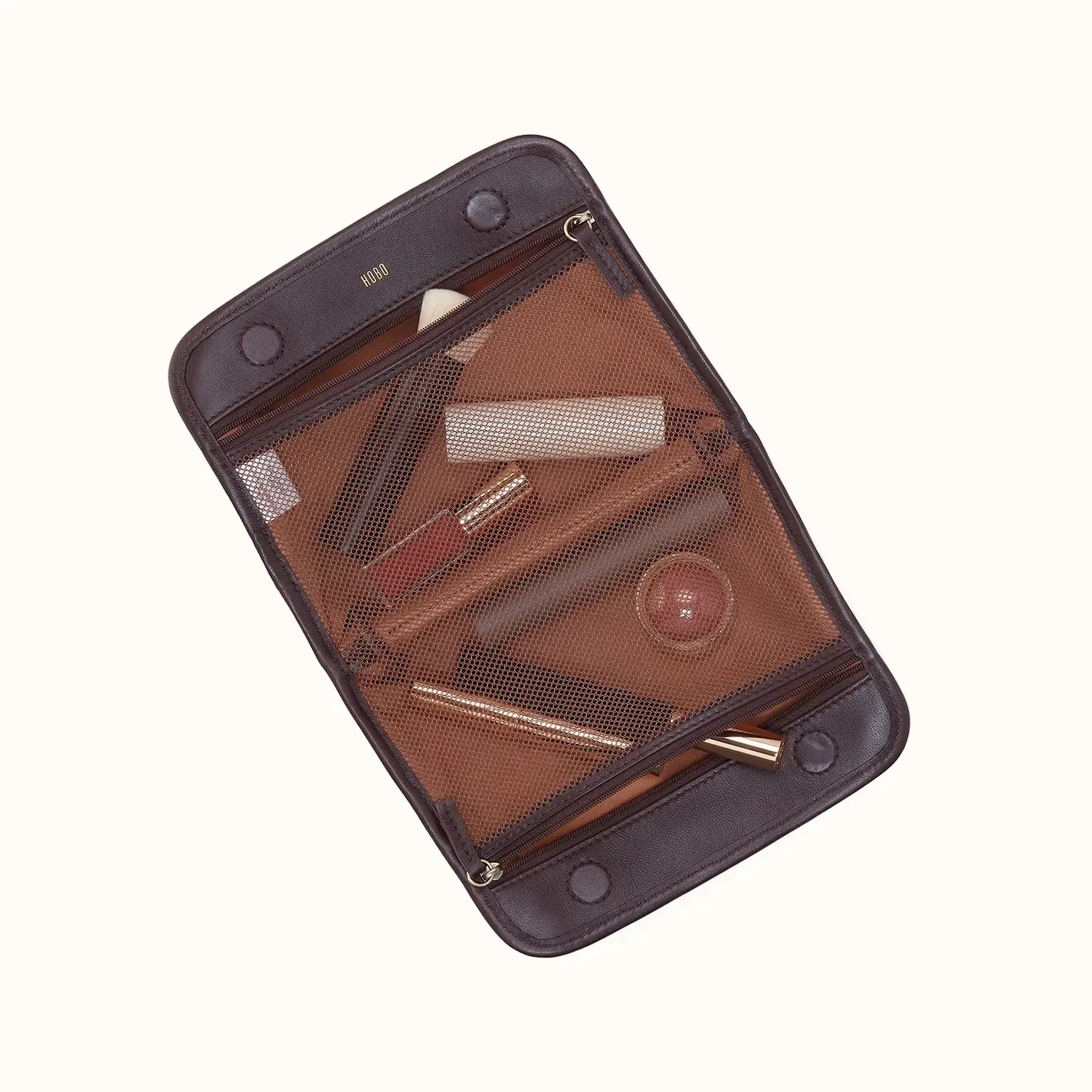 Beauty Cosmetic Pouch In Suede Leather – Dark Cherry