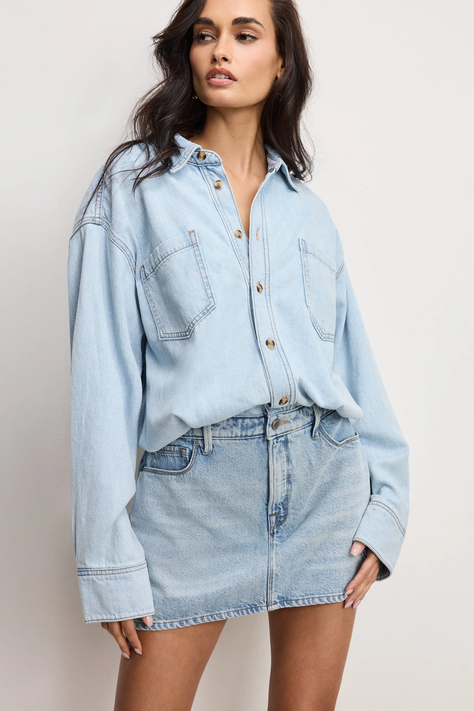 DENIM SHIRT DRESS – INDIGO795