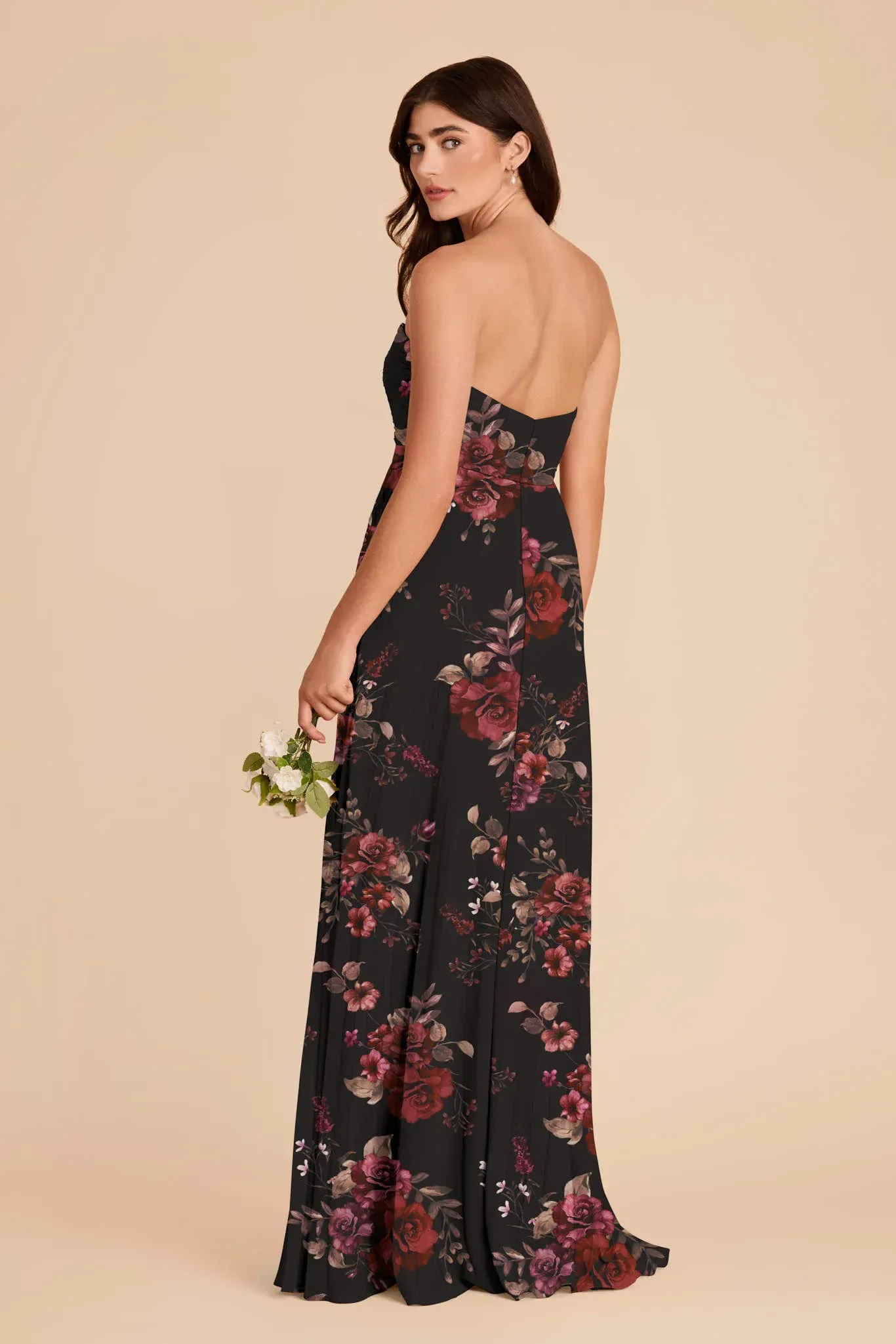 Dasha Chiffon Dress – Black Fleurs D'amour