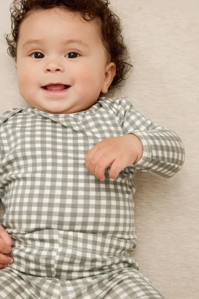 Green Gingham Baby Sleep Set