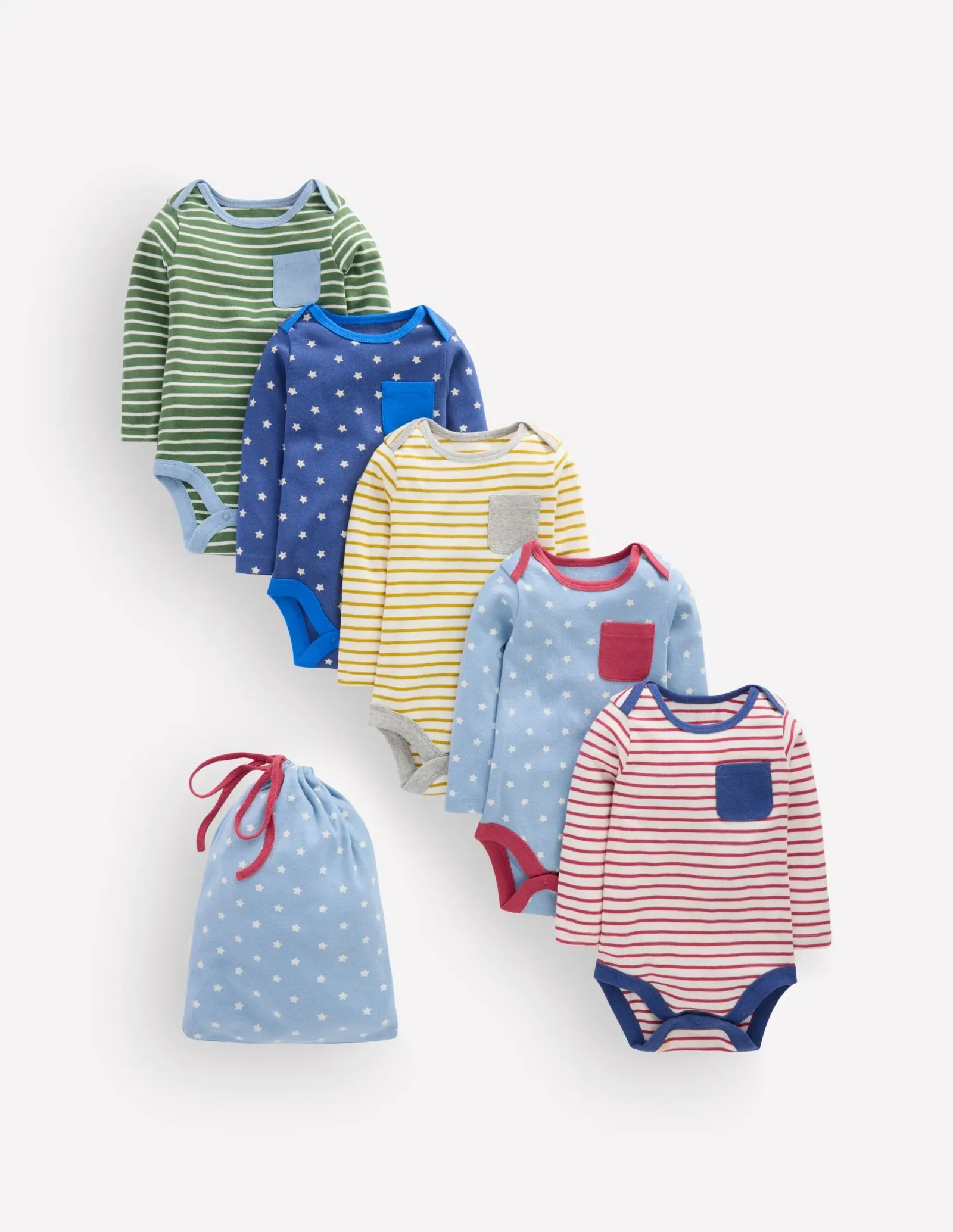 5-pack Cotton Bodies-Multi Stars