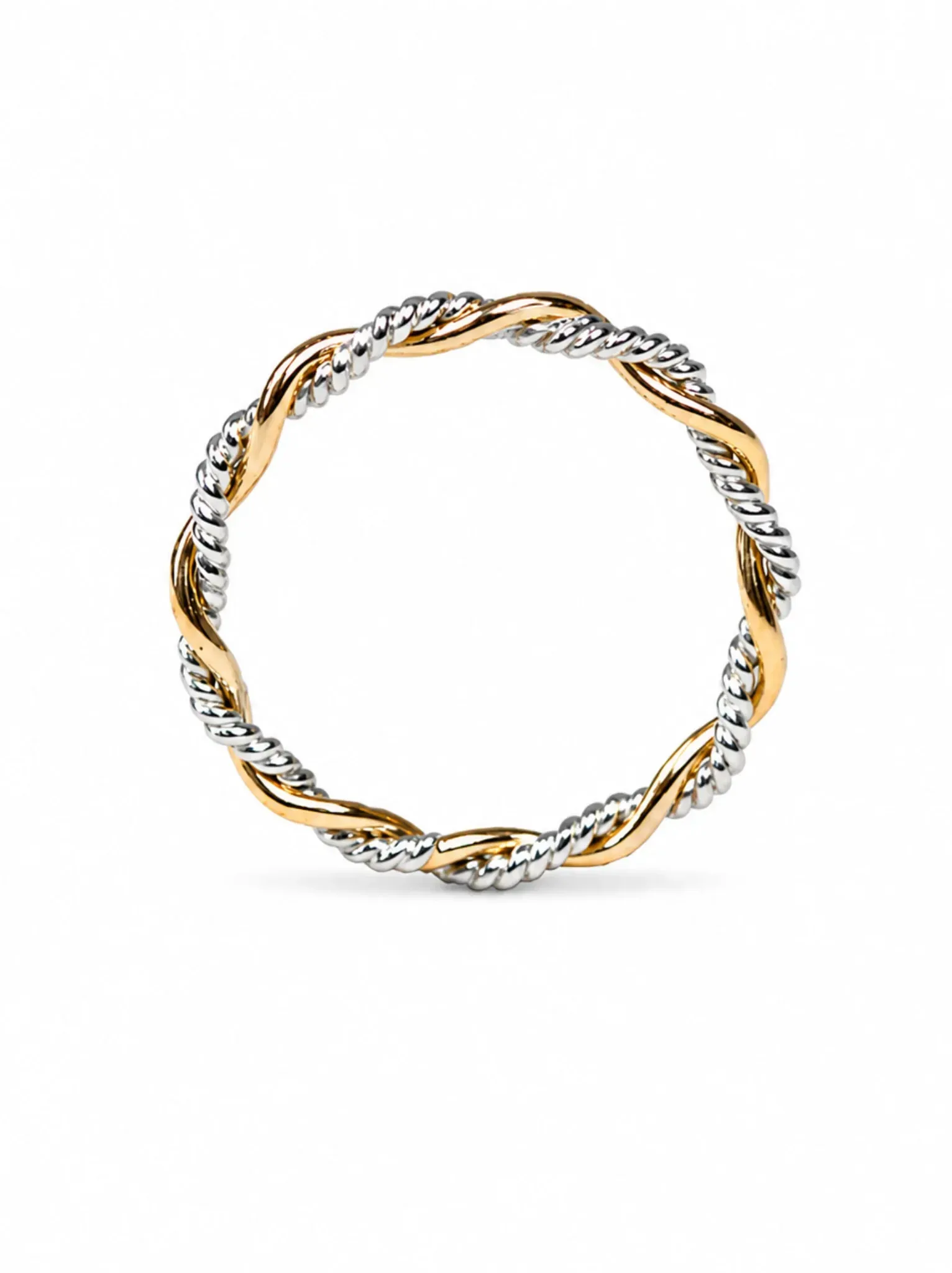 Kira Two-Tone Braided Twist Ring