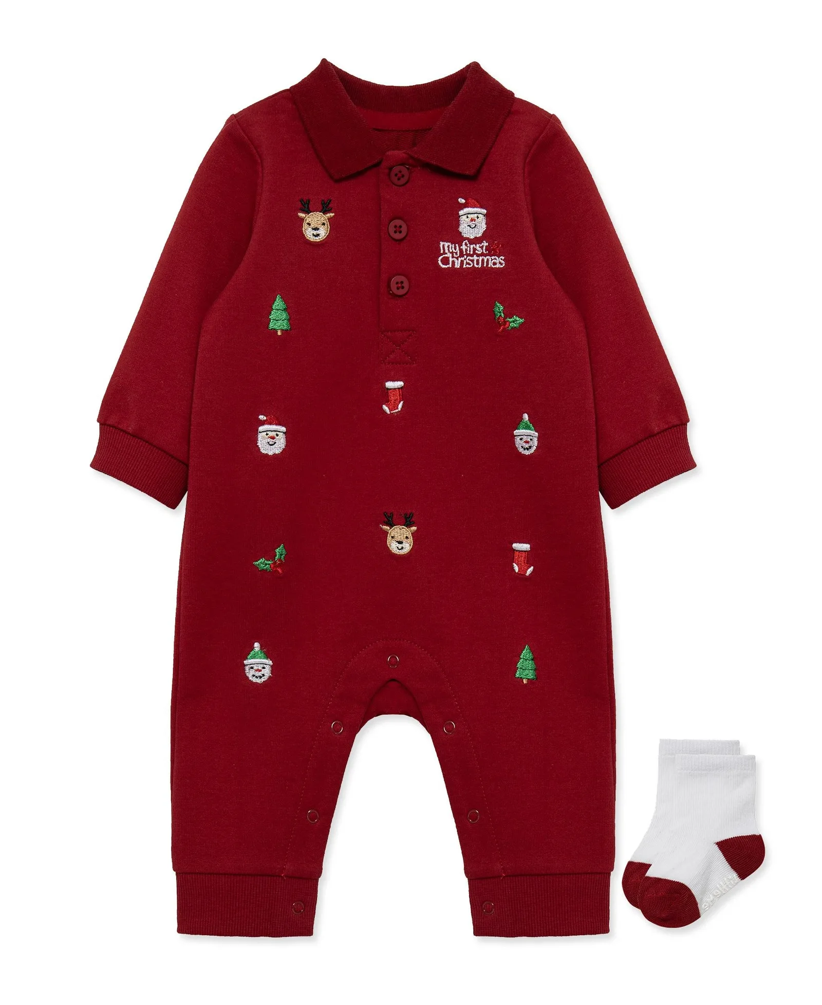 Festive Coverall & Sock Set (3M-12M)
