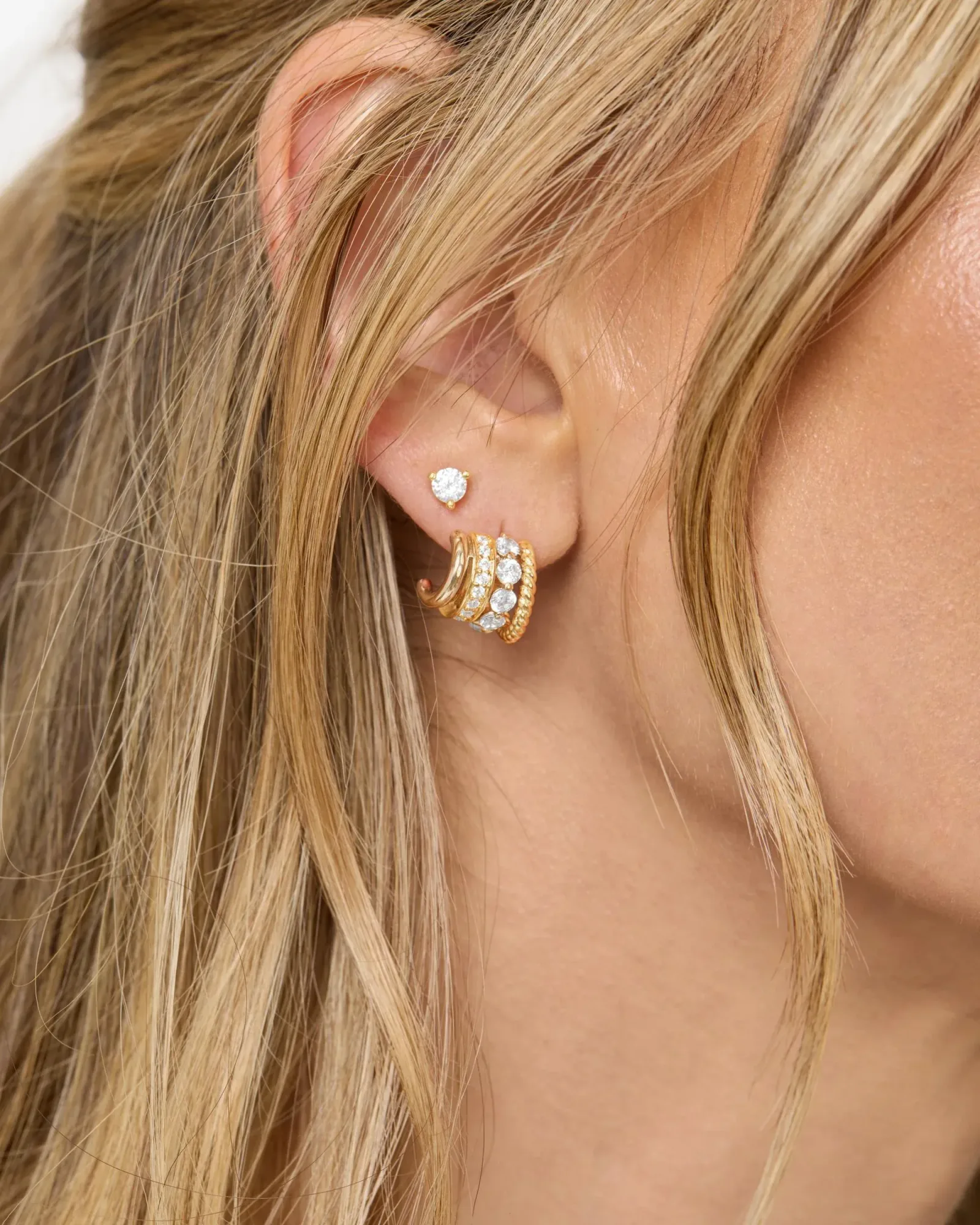 Ashley Venice Earring – Mixed Metal|White Diamondettes