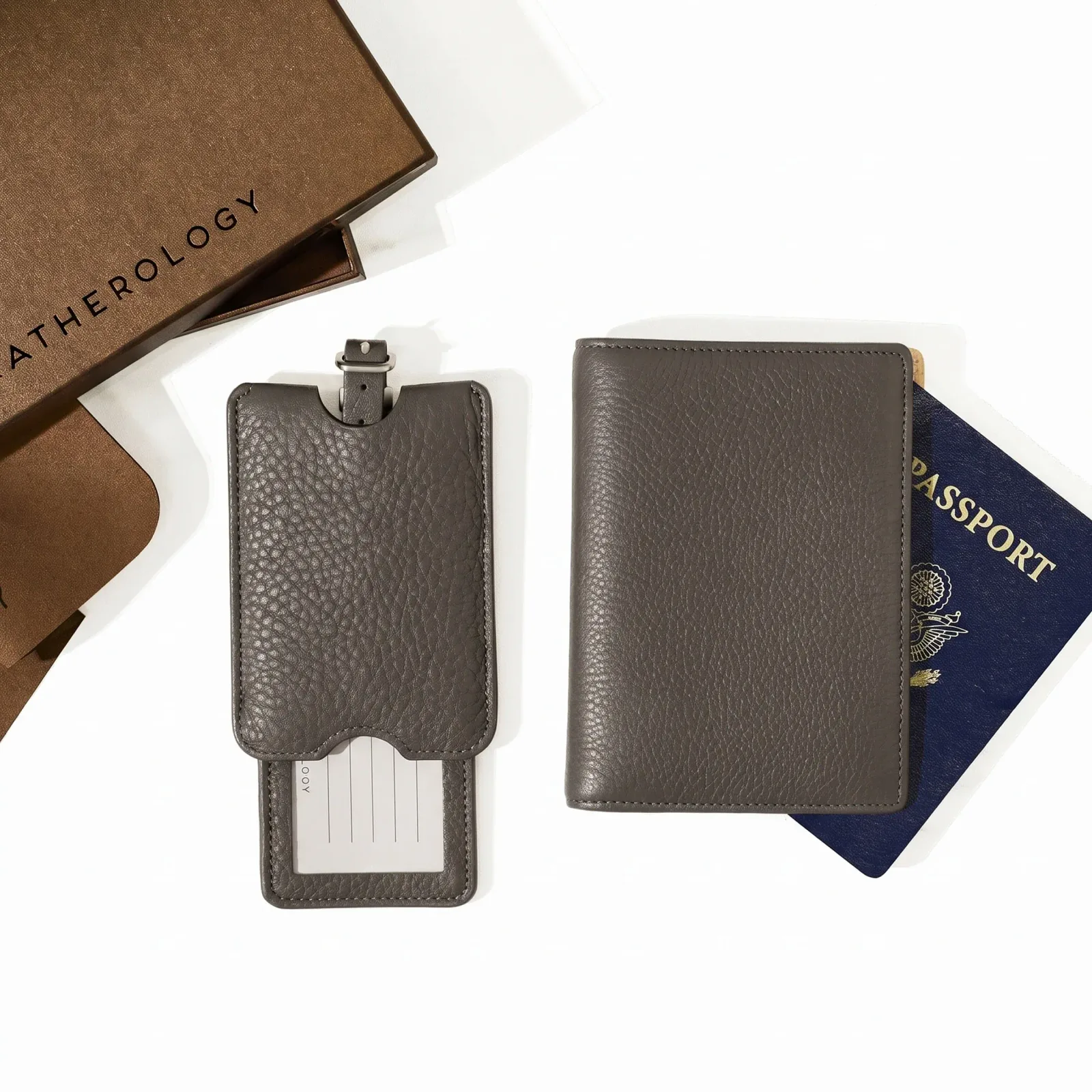 Deluxe Passport Cover + Luggage Tag Set Driftwood