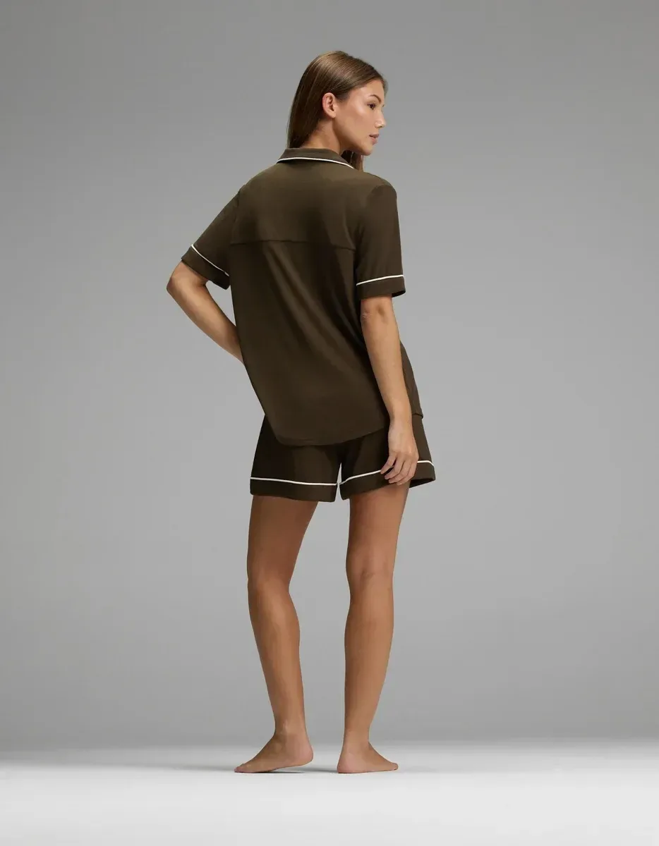 Women's Bamboo Rib-Knit Classic Short Sleeve Pajama Set