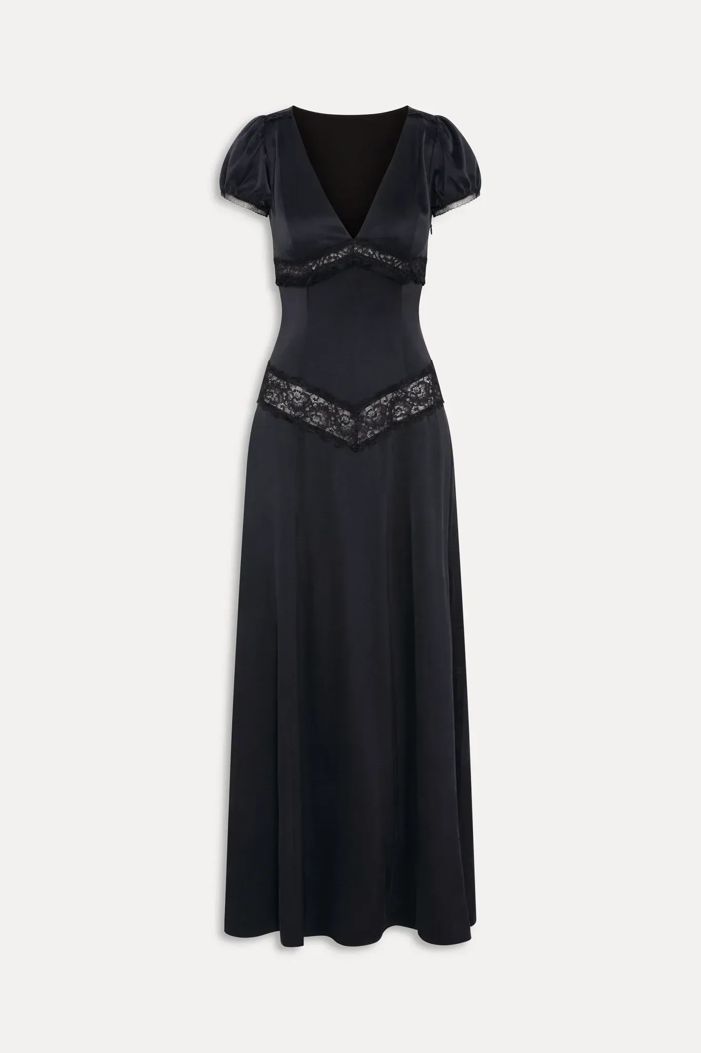 x Devon Lee Carlson Girl Next Door Silk Maxi Dress – Noir
