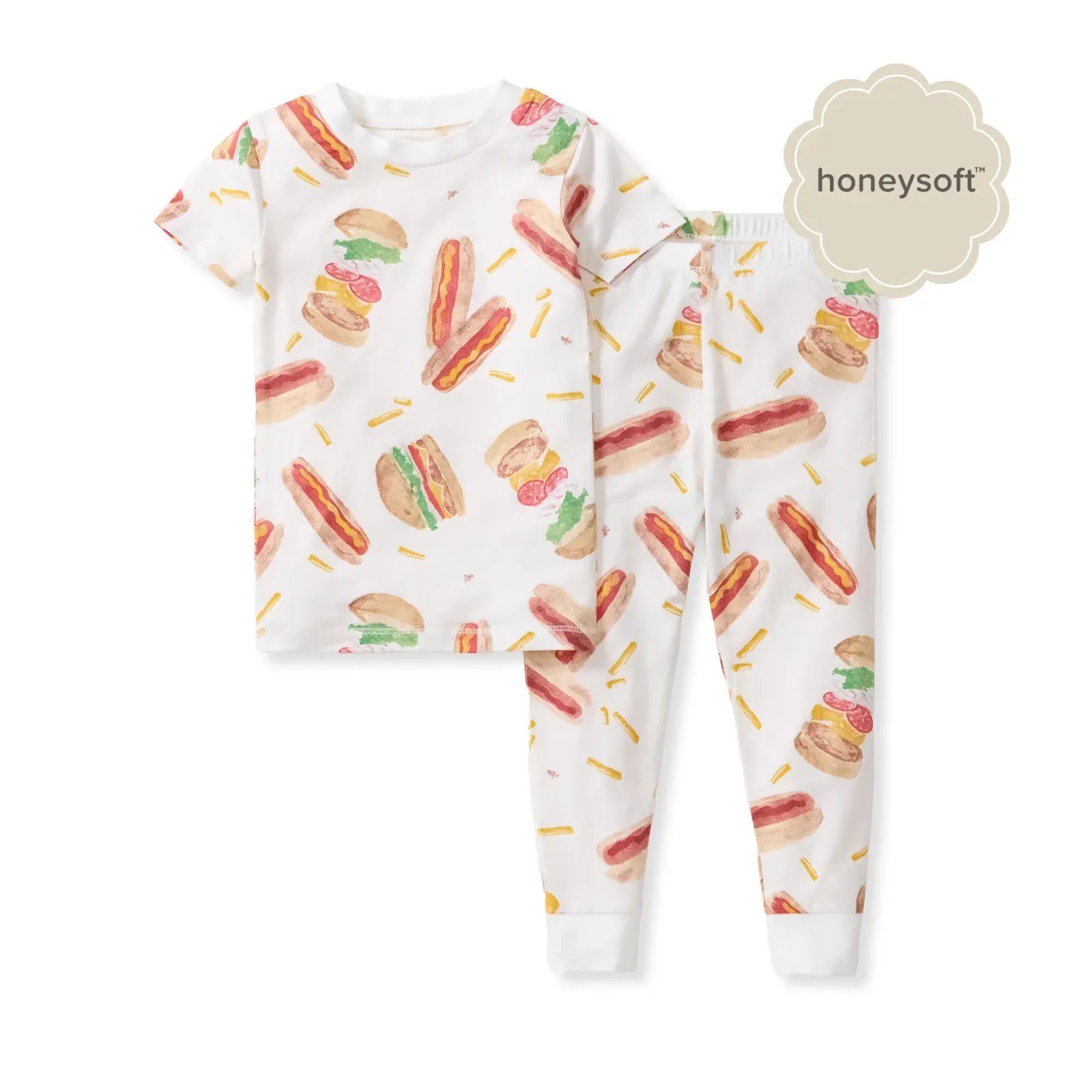 Hot Dogs & Hamburgers Honeysoft™ Lyocell Two-Piece Pajamas