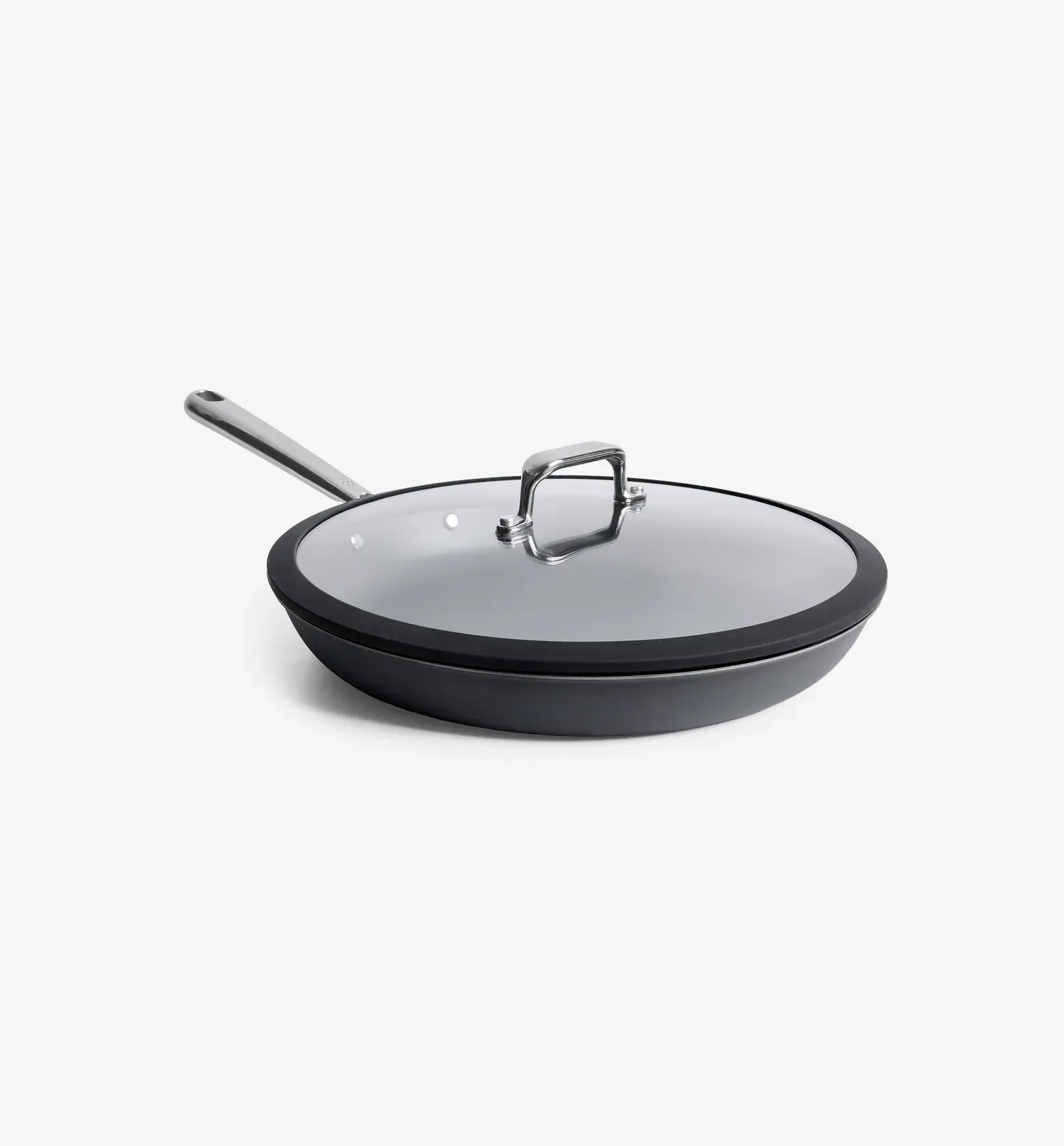 12” Pre-Seasoned Carbon Steel Frying Pan + Glass Lid