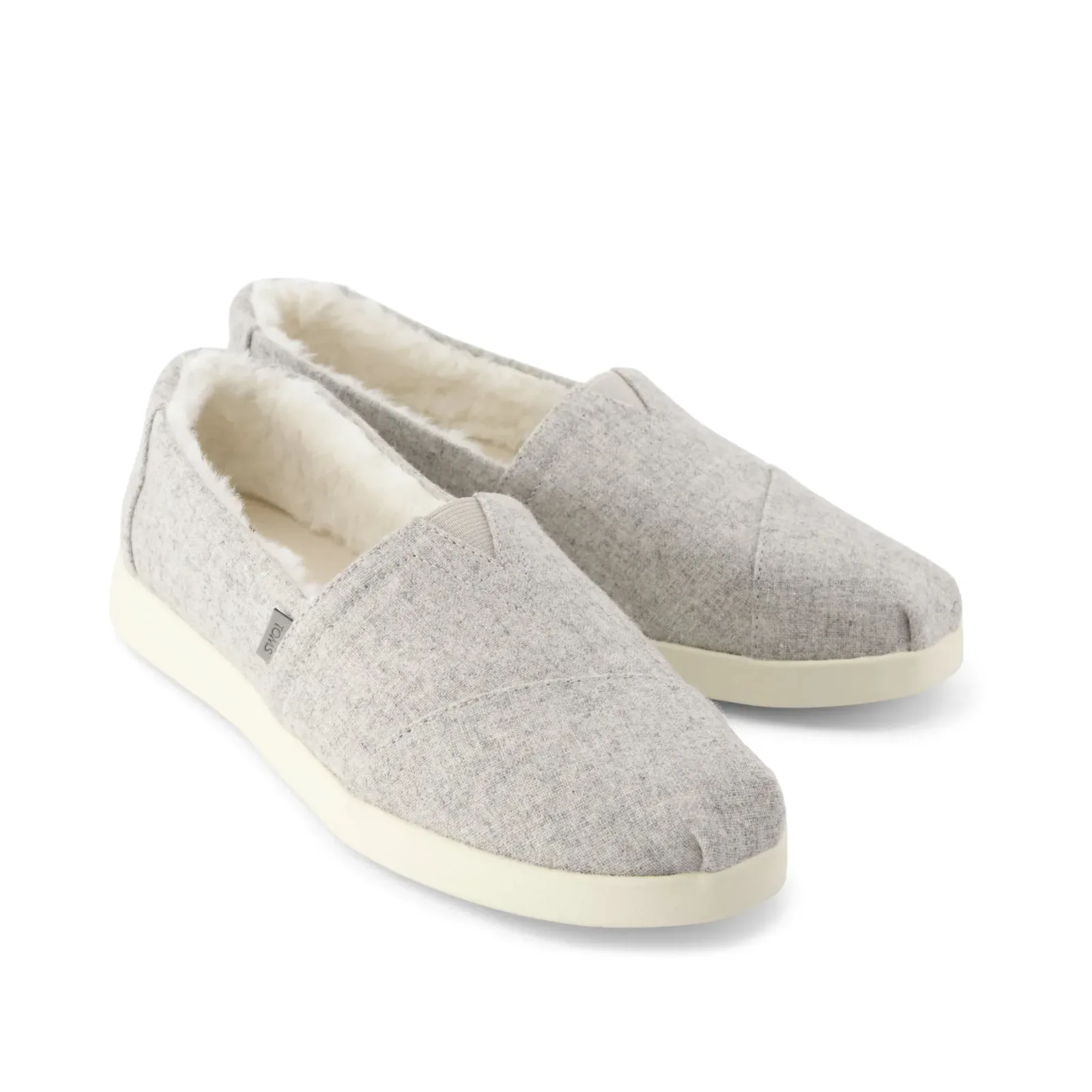 Womens Alpargata Plus Light Grey Heathered Tweed w/ Faux Fur