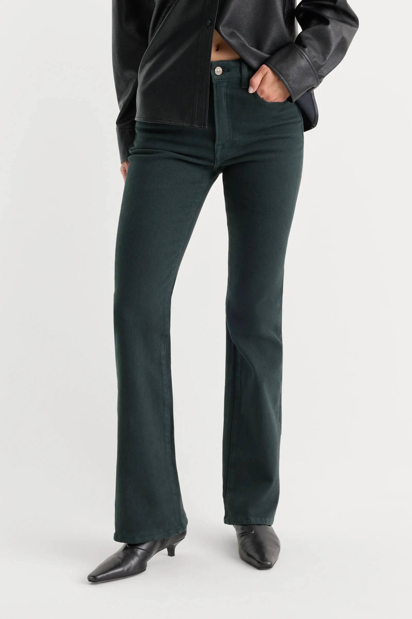 GOOD Classic Bootcut Jeans – Forest Green