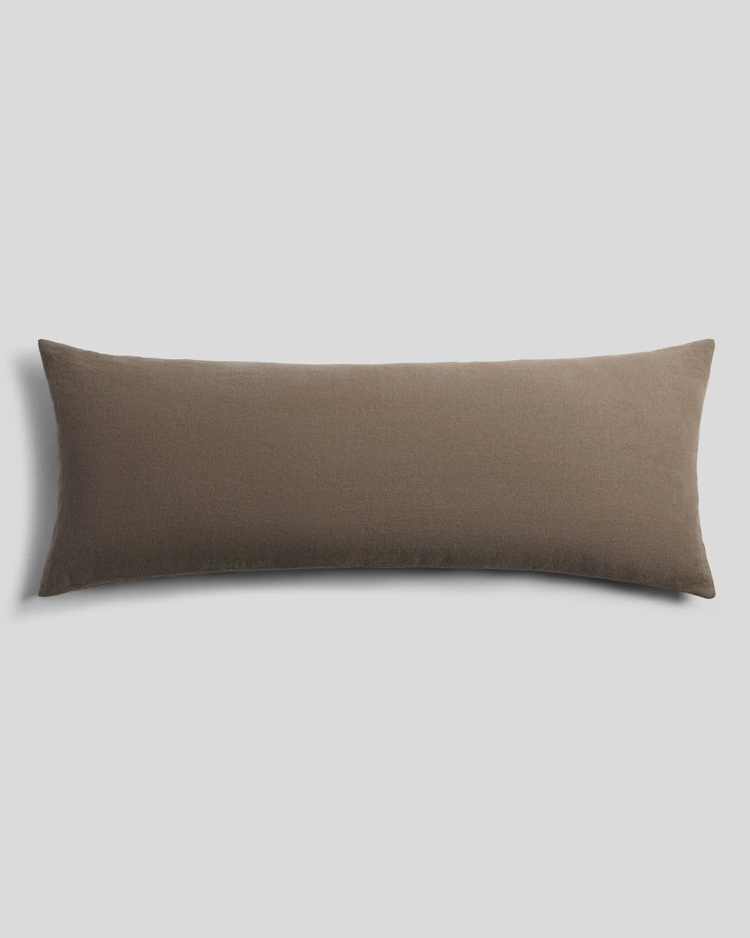 Vintage Linen Body Pillow Cover (Warm Grey)