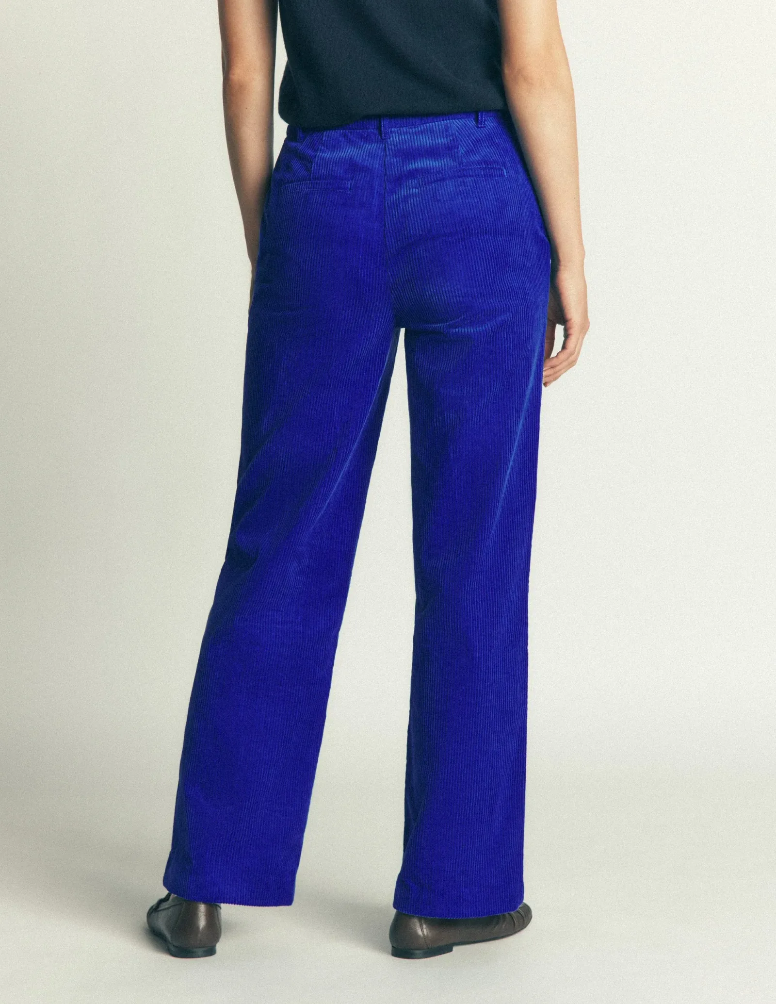 Fitzrovia Cord Column Pants-Bright Blue