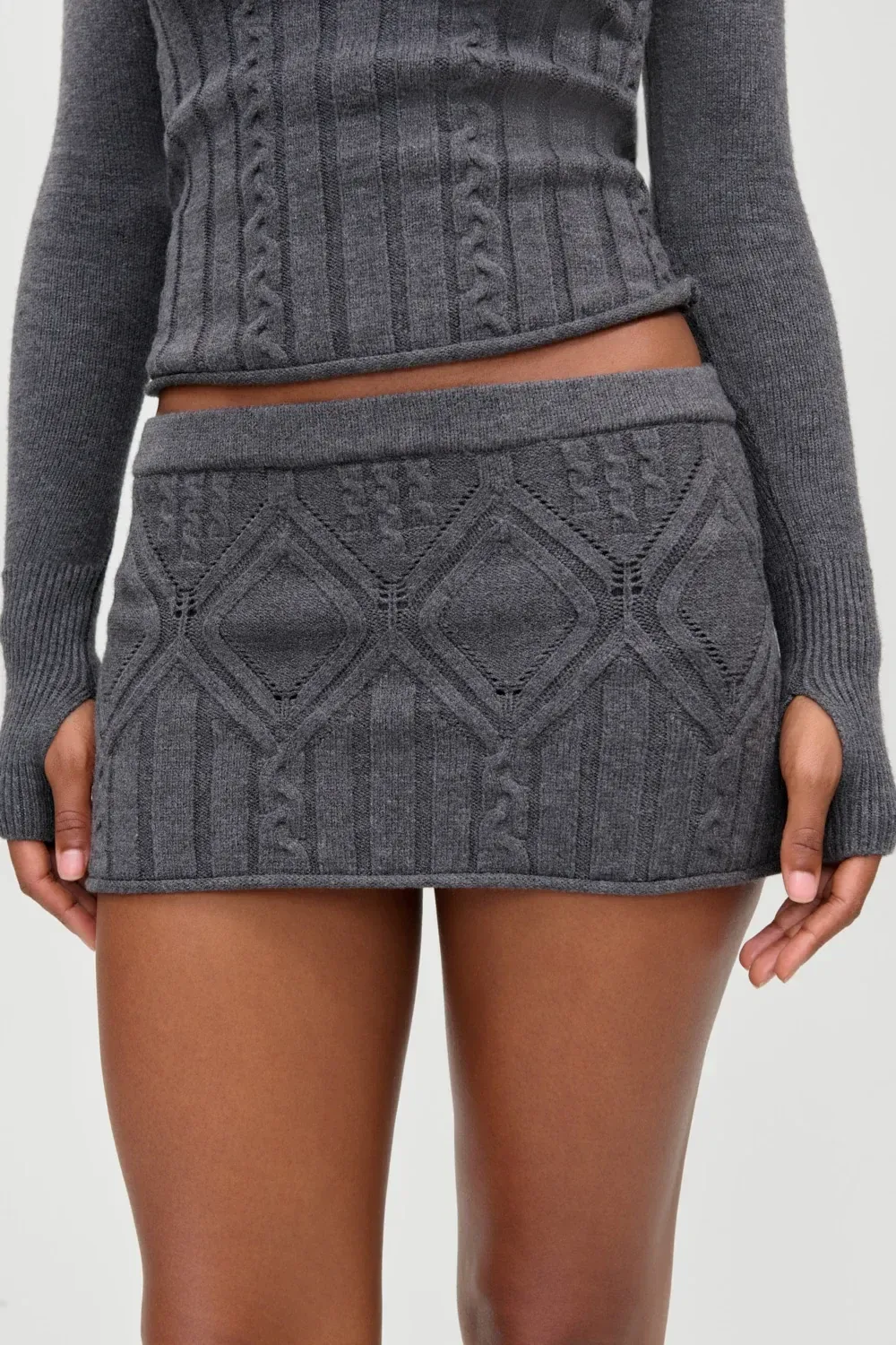 Cali Cloud Cable Knit Skort – Winter Skies