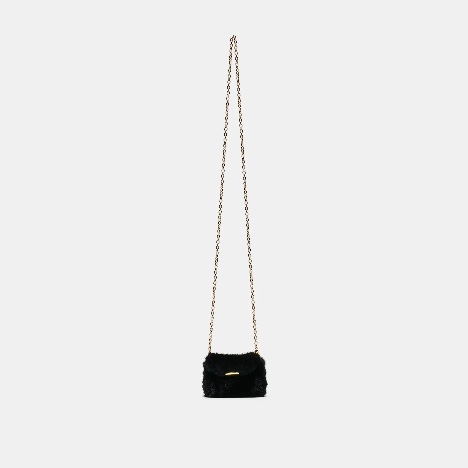 Brindi Crossbody Wallet Black Faux Fur