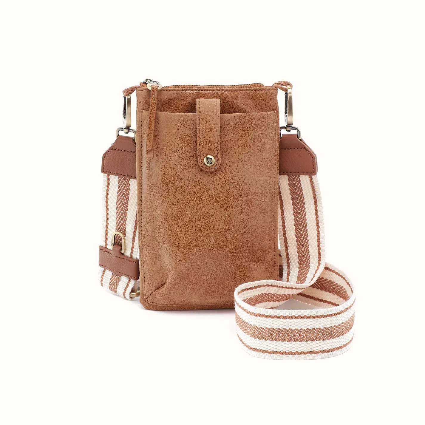 Cass Phone Crossbody In Buffed Leather – Whiskey