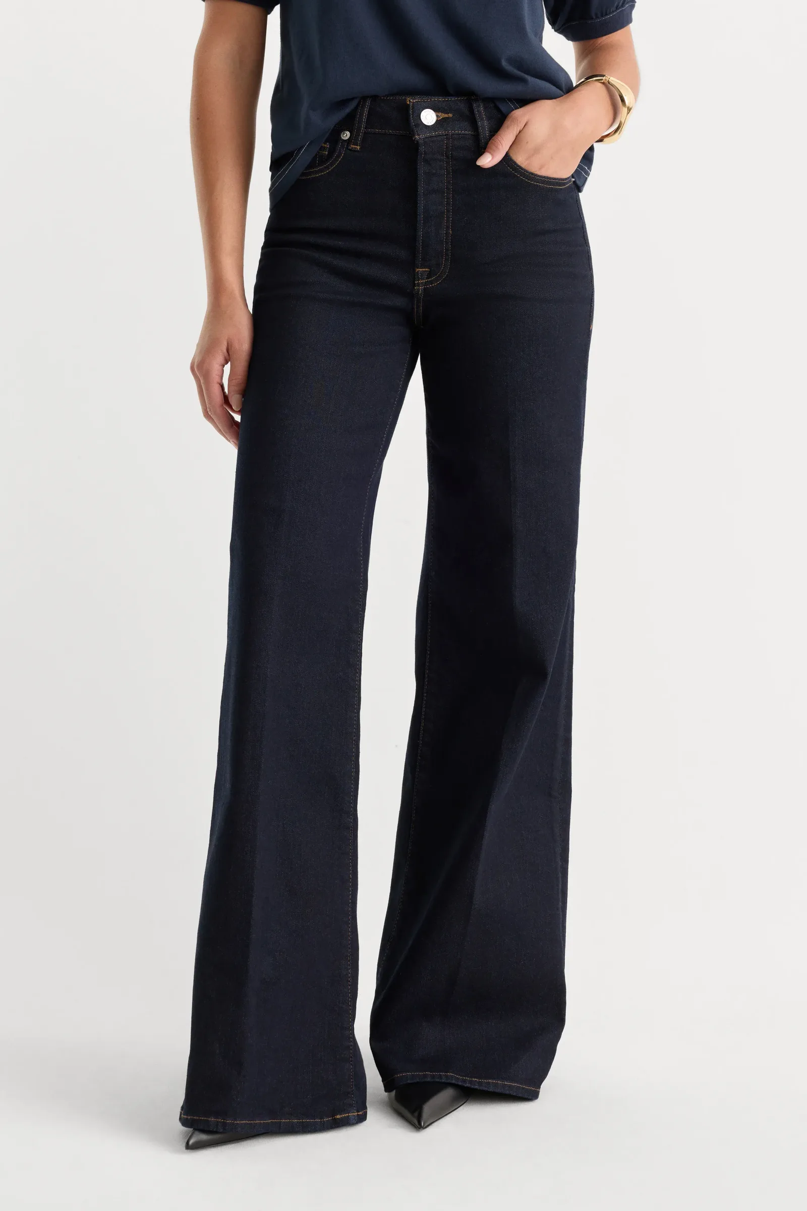 GOOD Waist Palazzo Jeans – Rinse