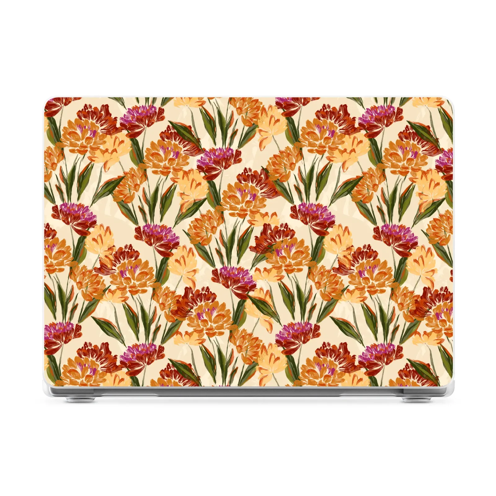 Cottage Blooms – Orange Hydrangeas Laptop Shell