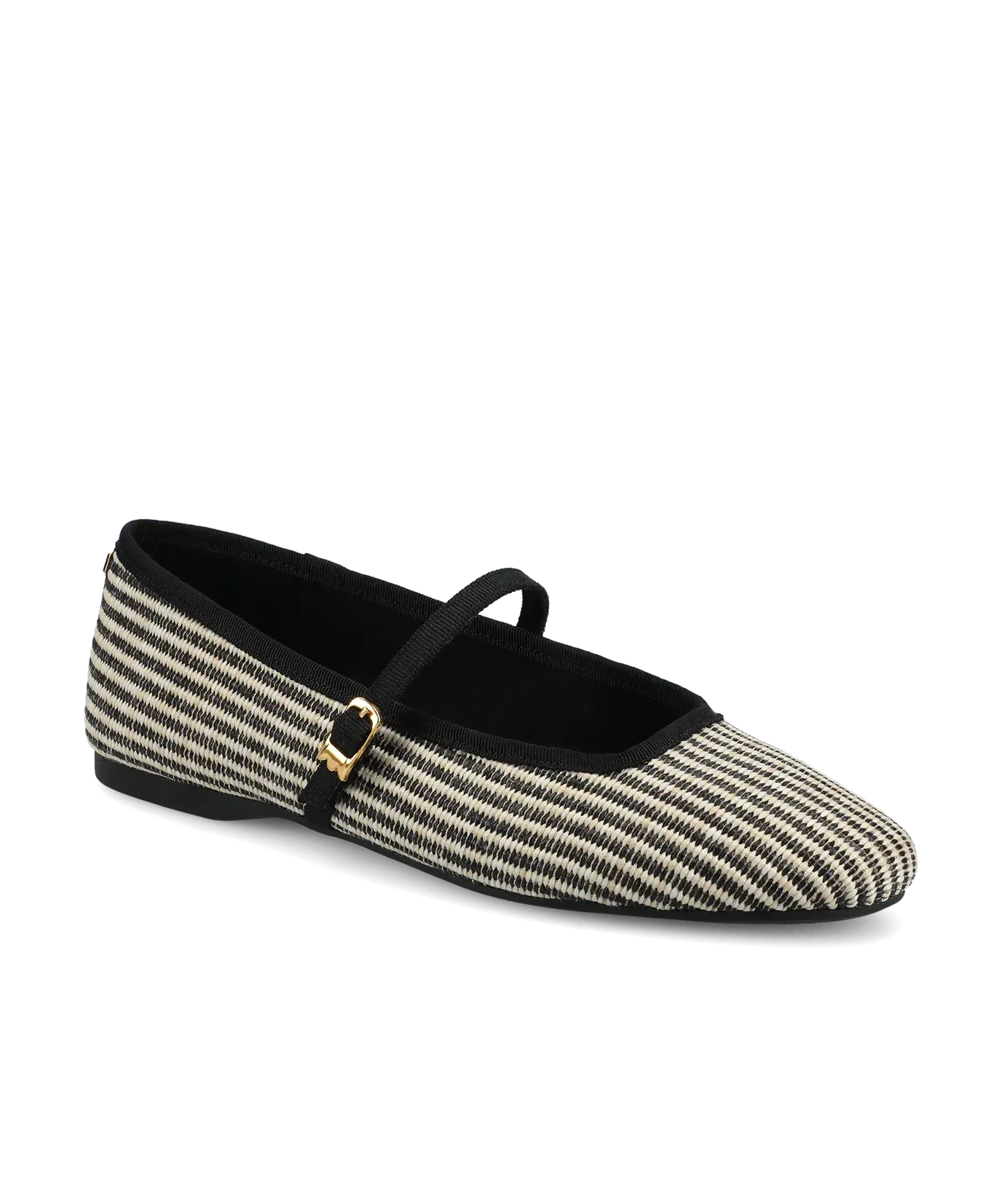 The Hummingbird Mary Jane – Black/Off White Two Tone Raffia