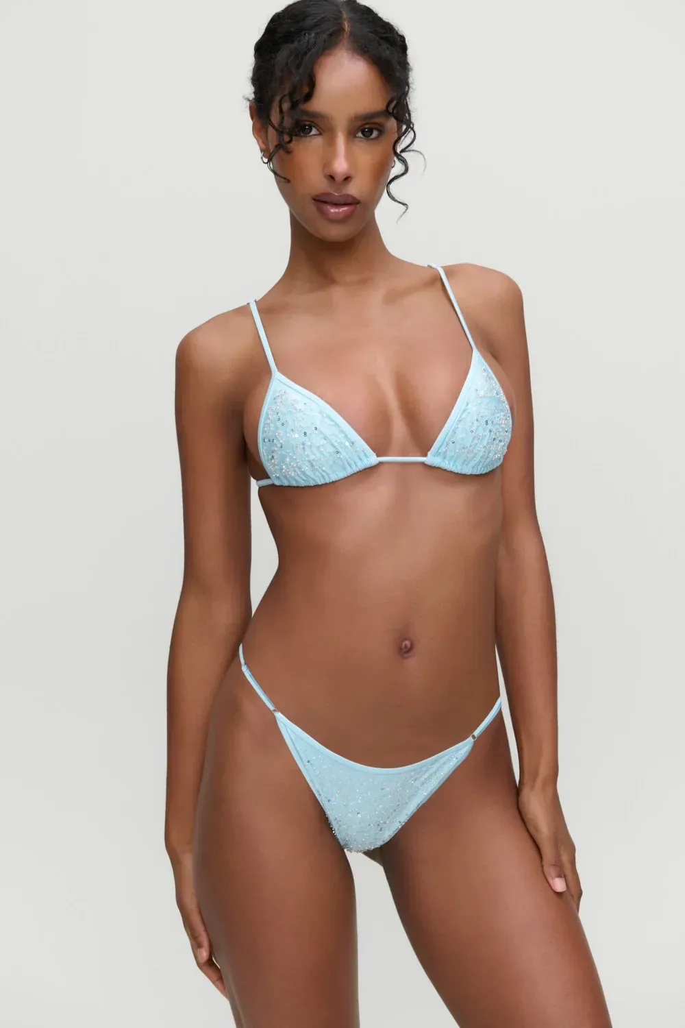 x Devon Lee Carlson Elena Sequin Bikini Top – Blue Bloom