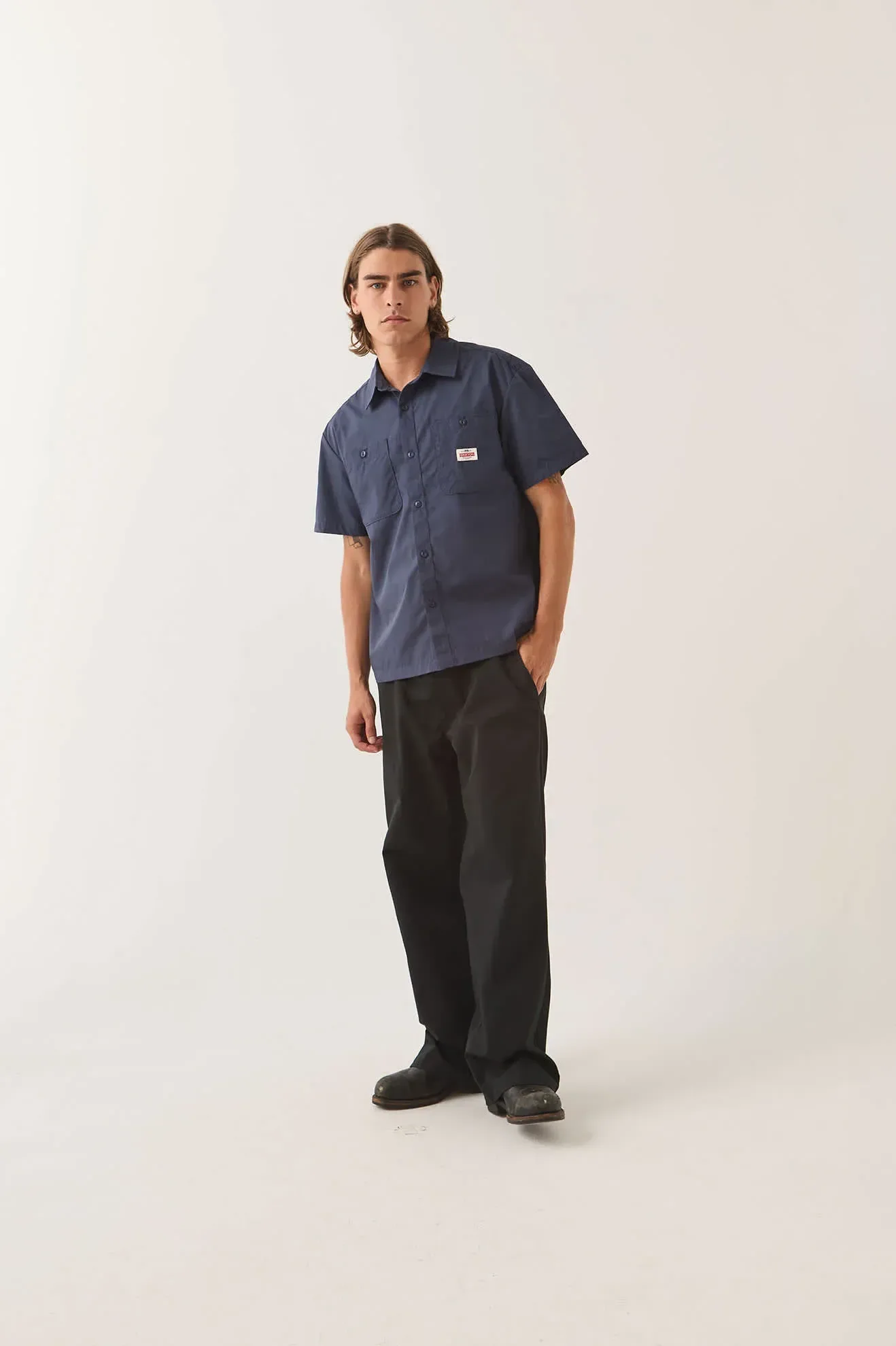 Trademark Short Sleeve Shirt – Washed Navy