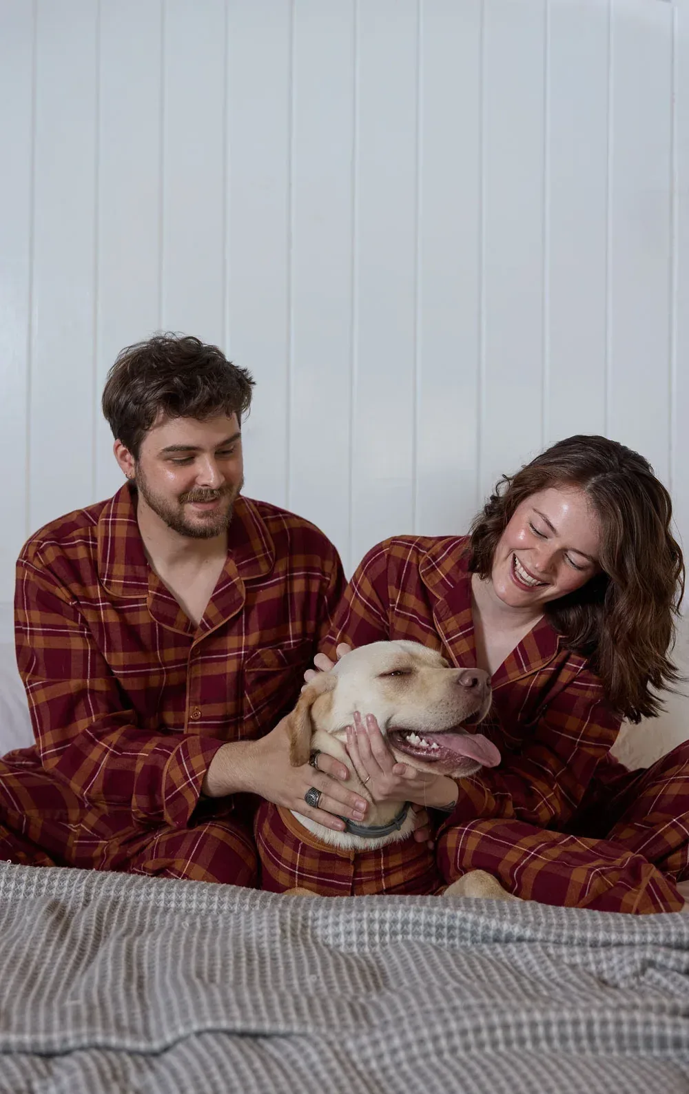 Chestnut Plaid Button-Front Matching Pet & Owner Pajamas