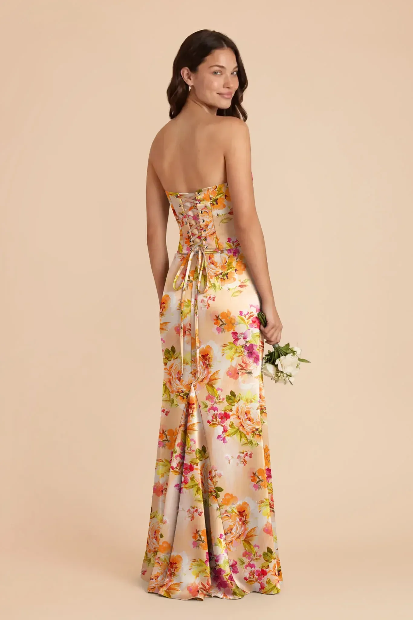 Cher Matte Satin Set – Coral Sunset Peonies