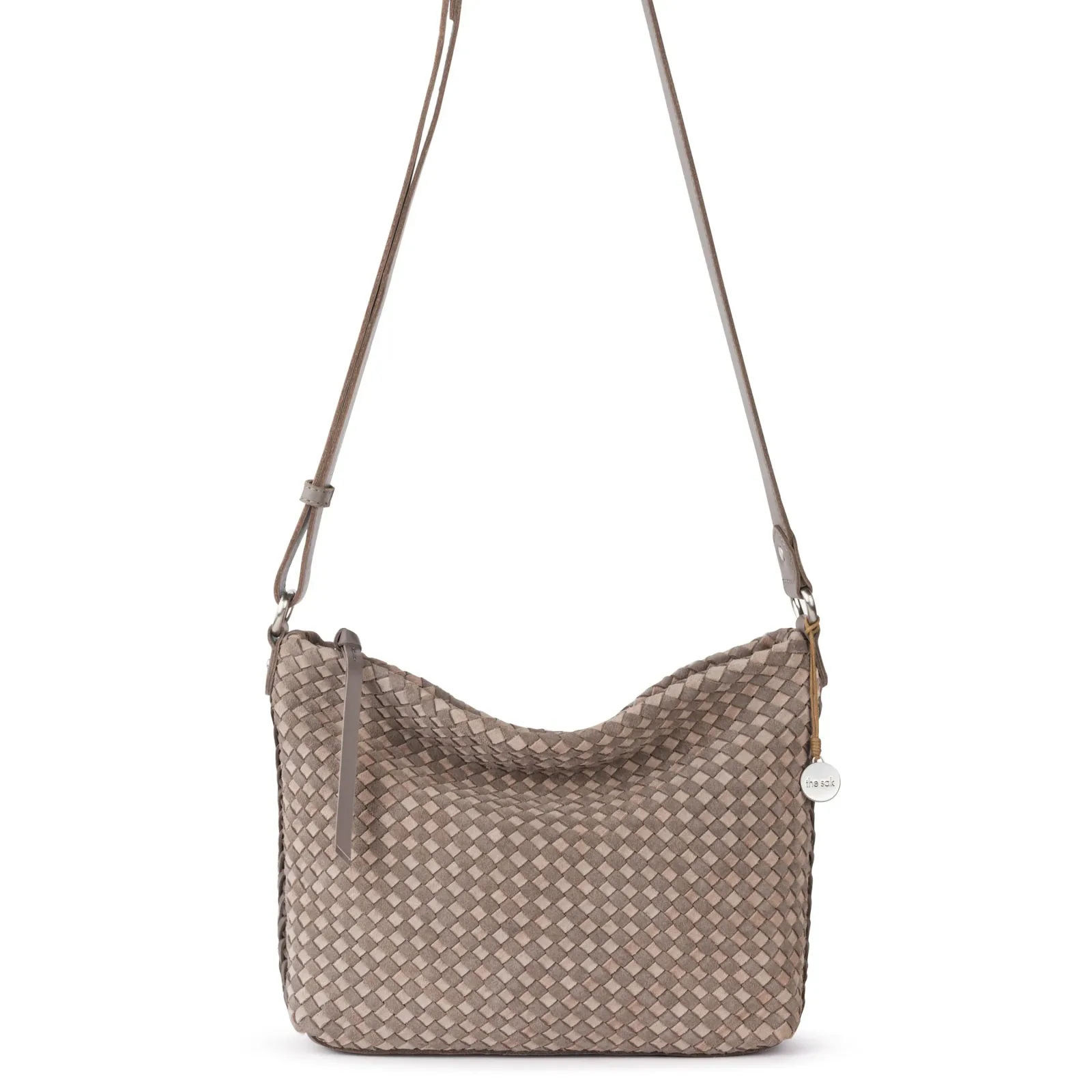 Melrose Crossbody – Leather – Mushroom Sand Suede Woven