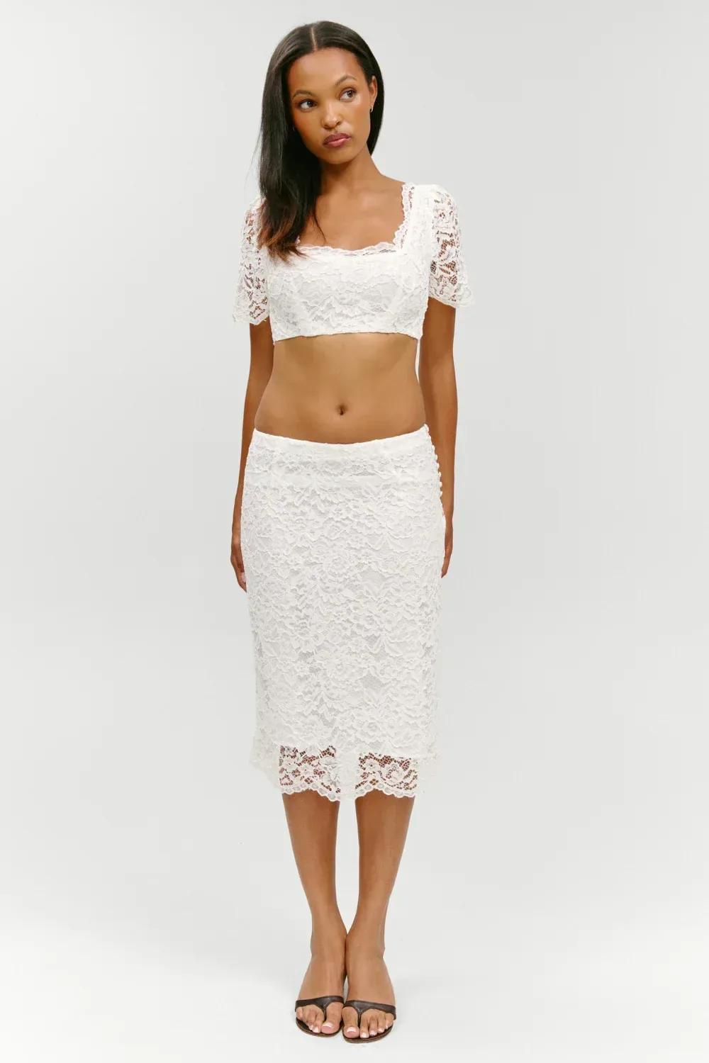 x Paige Lorenze Honeymoon Lace Midi Skirt – Sunday Ceremony