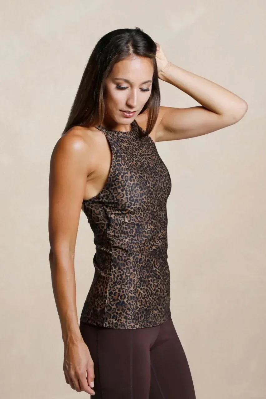 Grace Yoga Halter: Leopard