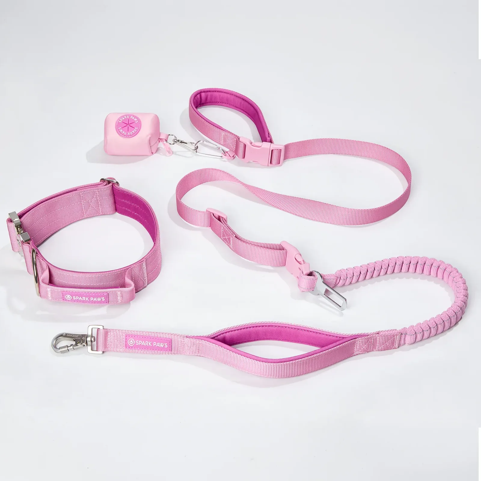 Comfort Control Collar and Multipurpose Leash Set – Pink