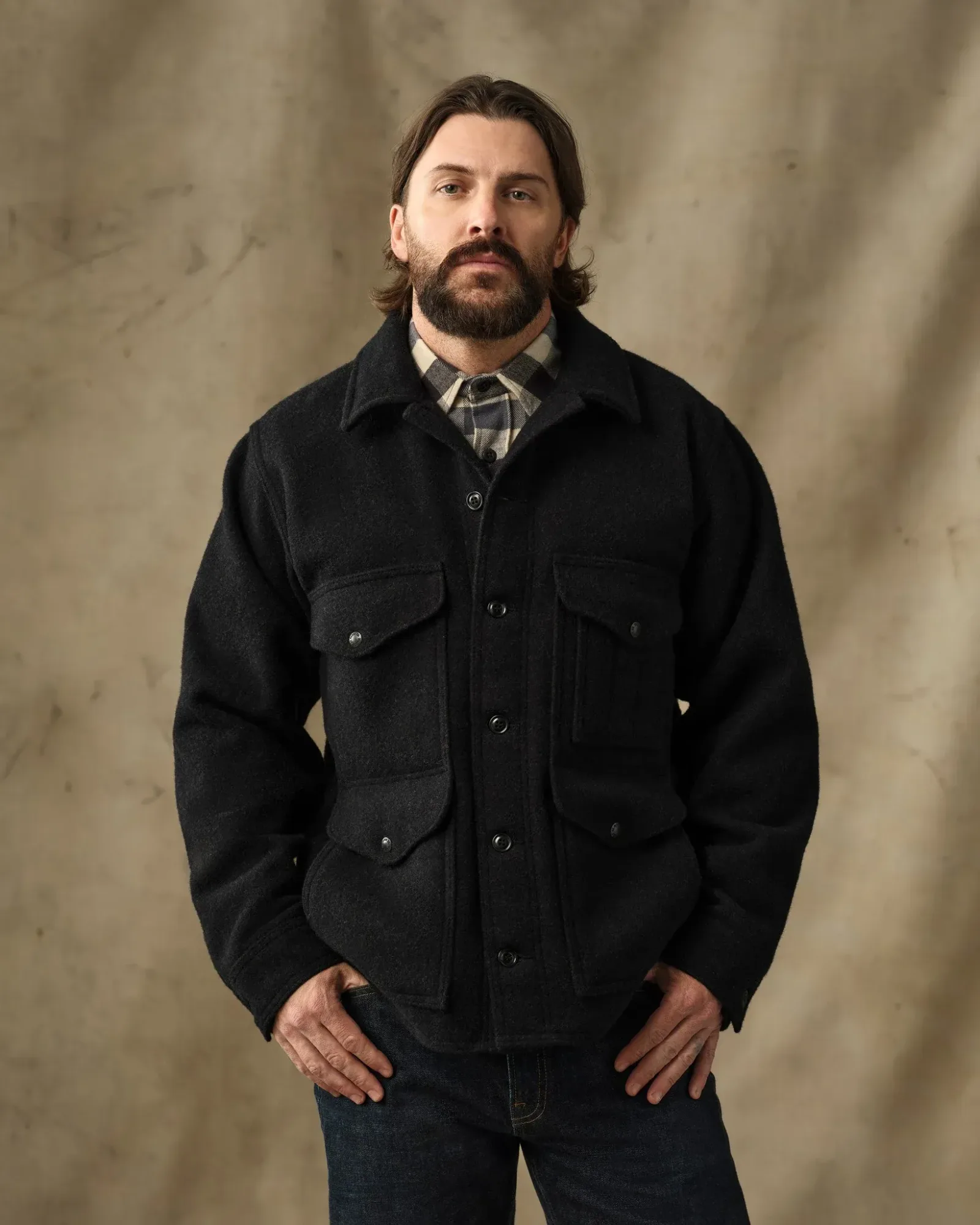 Mackinaw Wool Cruiser Jacket – Charcoal
