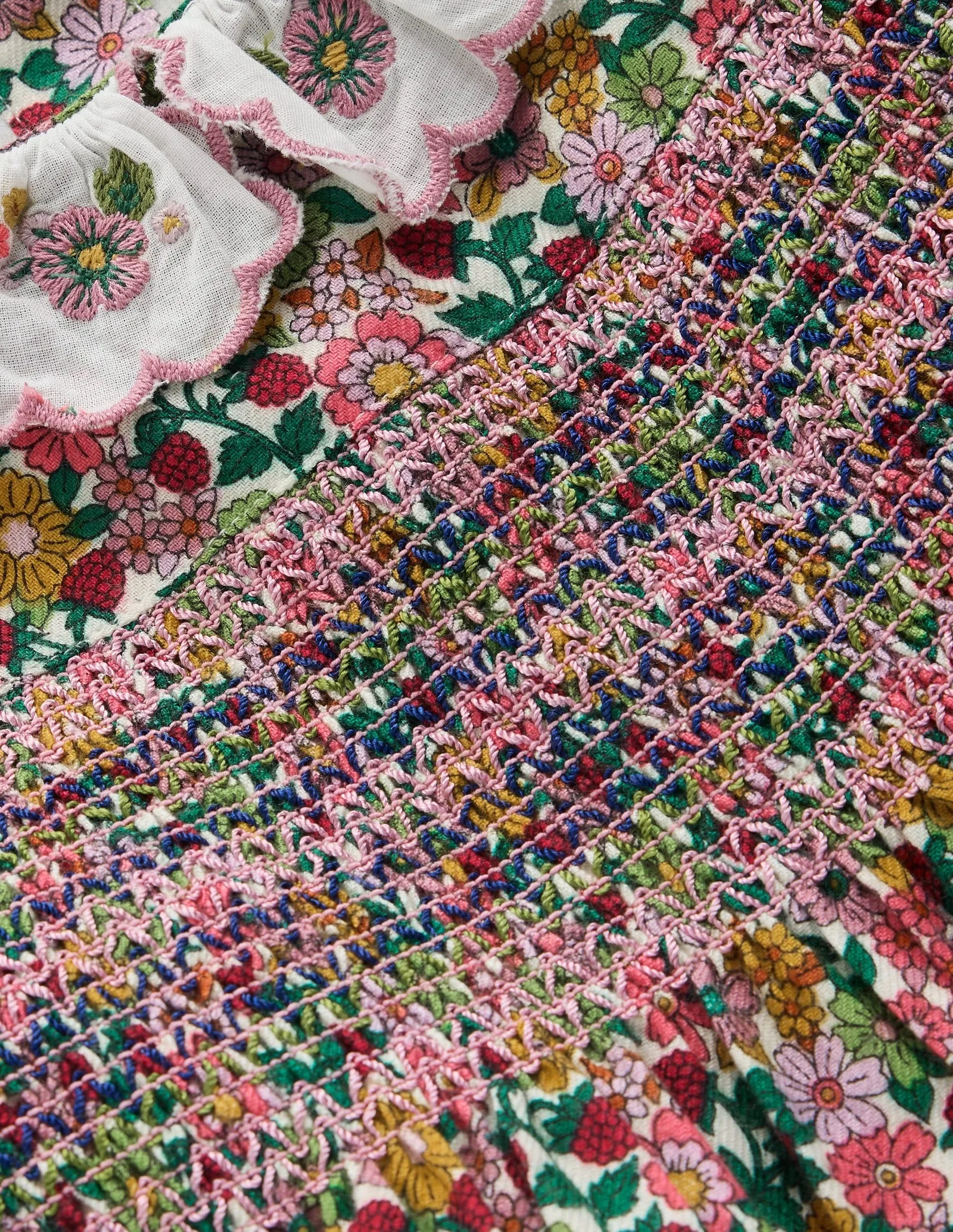 Smocked Party Dress-Multi Floral