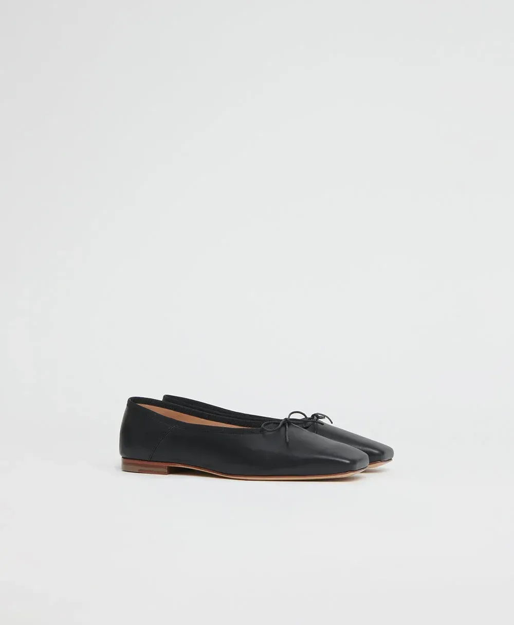 Square Toe Ballerina – Black