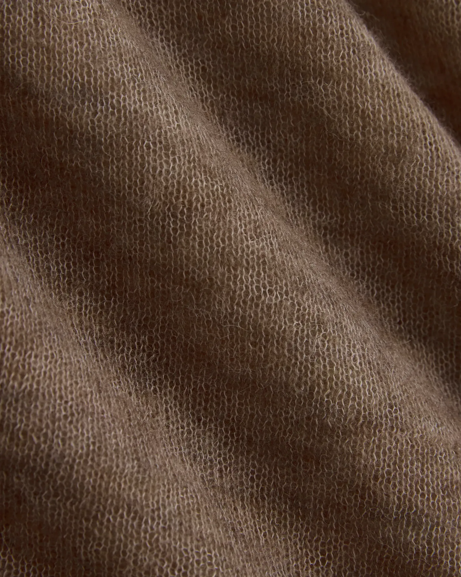 Air Alpaca Wide V Cropped Cardigan – Heathered Chocolate Chip