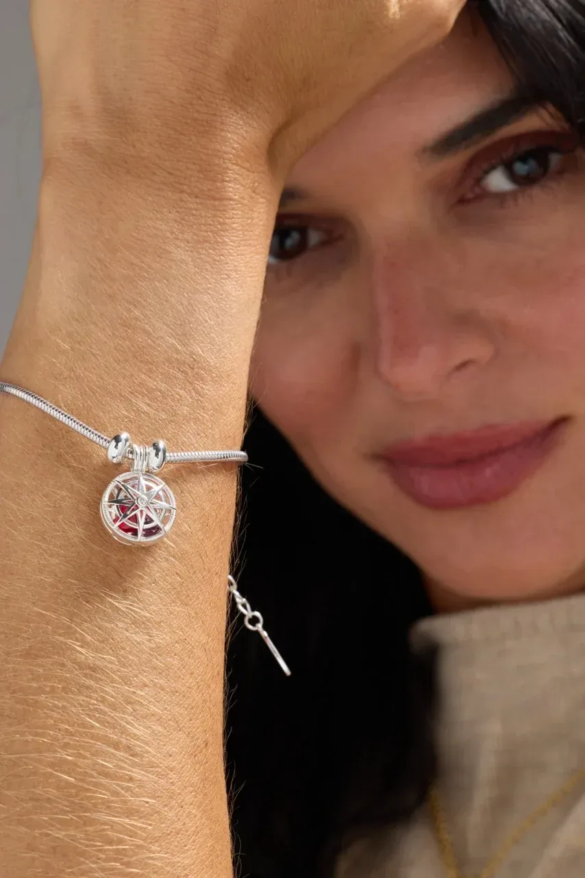 Compass Birthstone Shaker Bracelet
