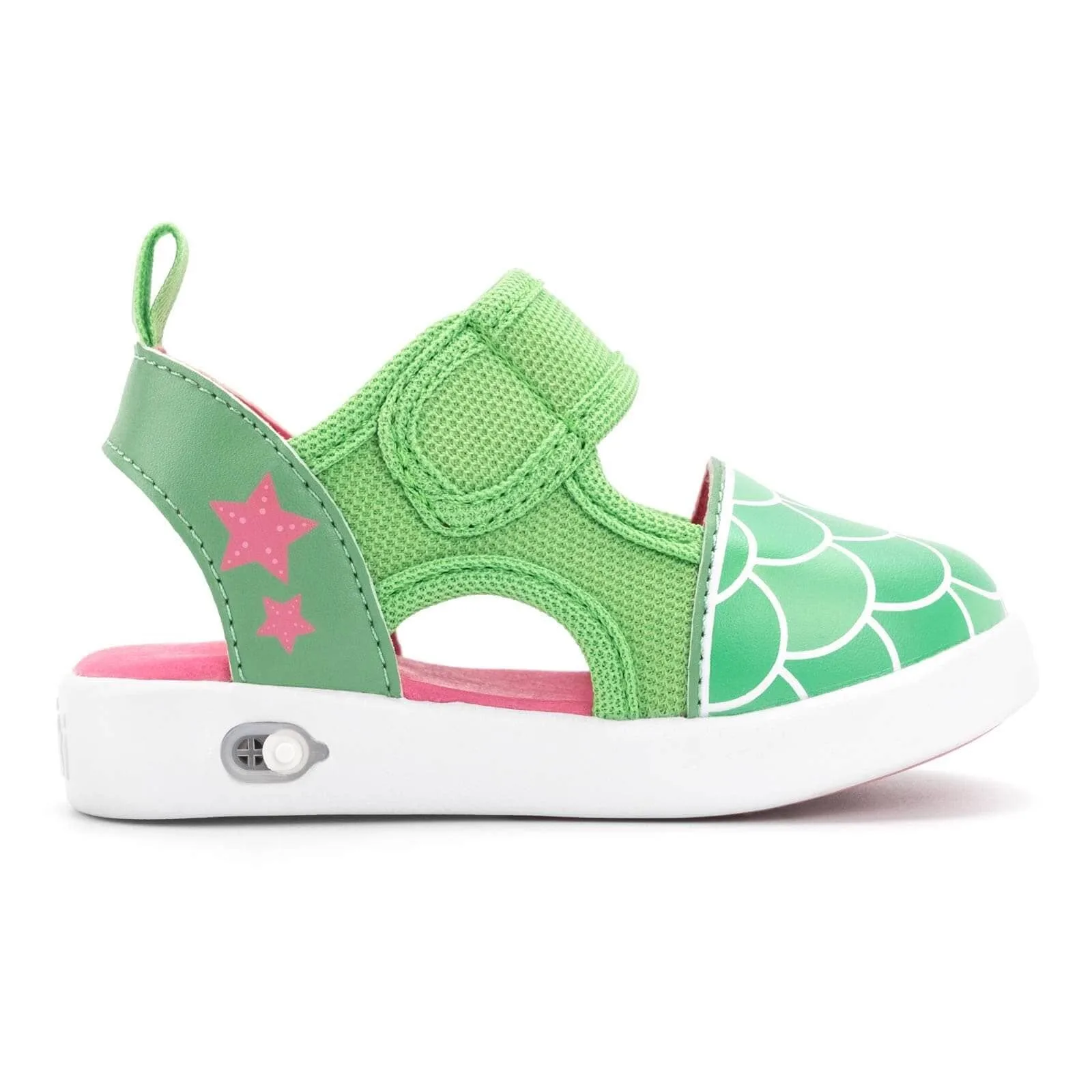Mermaid Squeaky Toddler Sandals for Girls and Boys – Green
