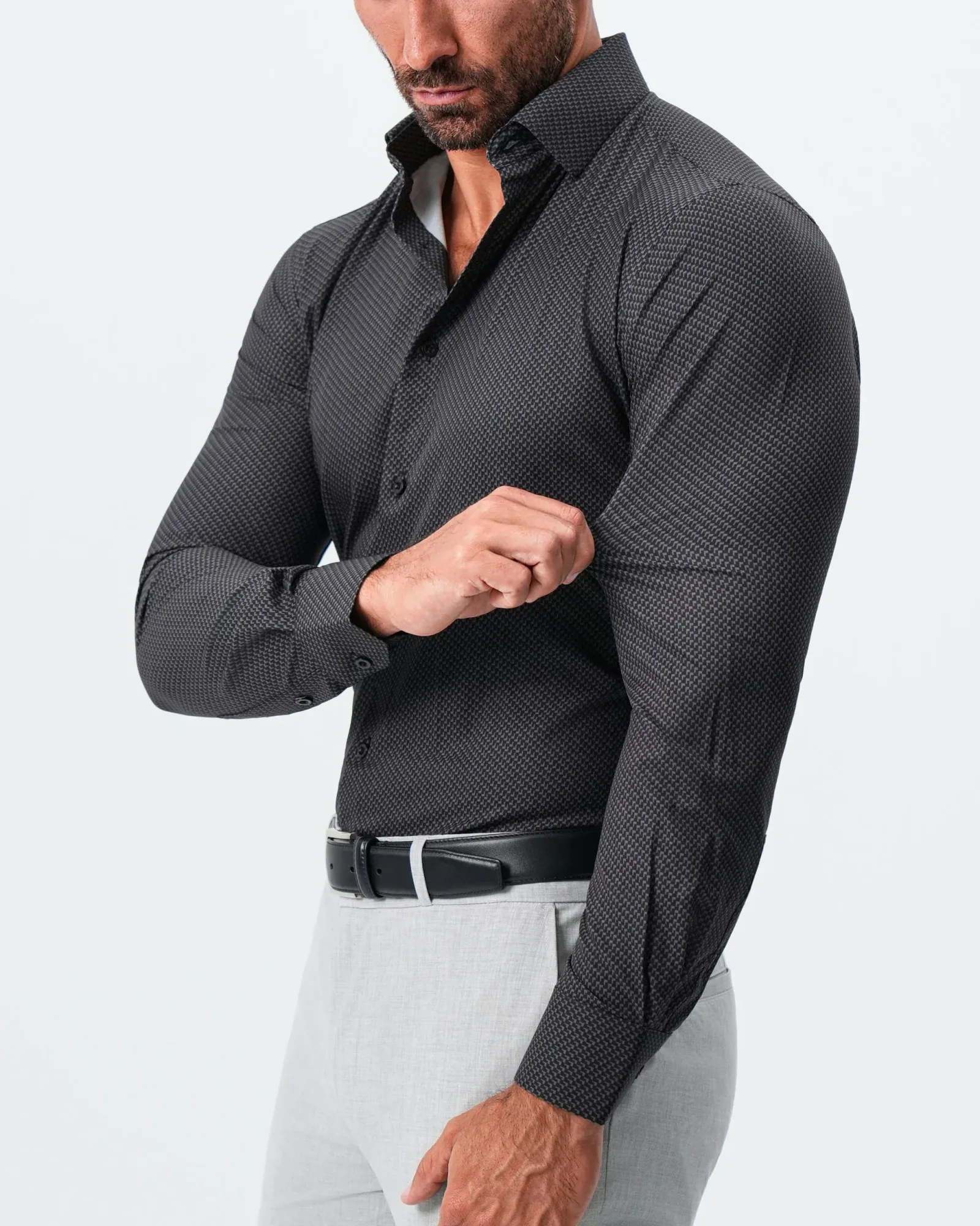 "The Prescott" Abstract Black and Grey Houndstooth